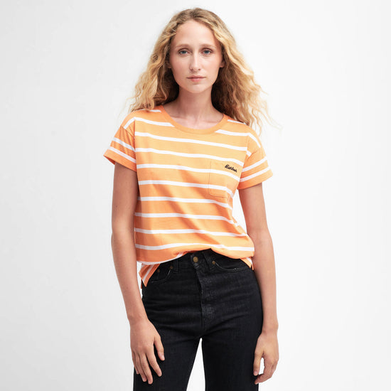 Womens Otterburn Stripe T-Shirt Apricot Crush