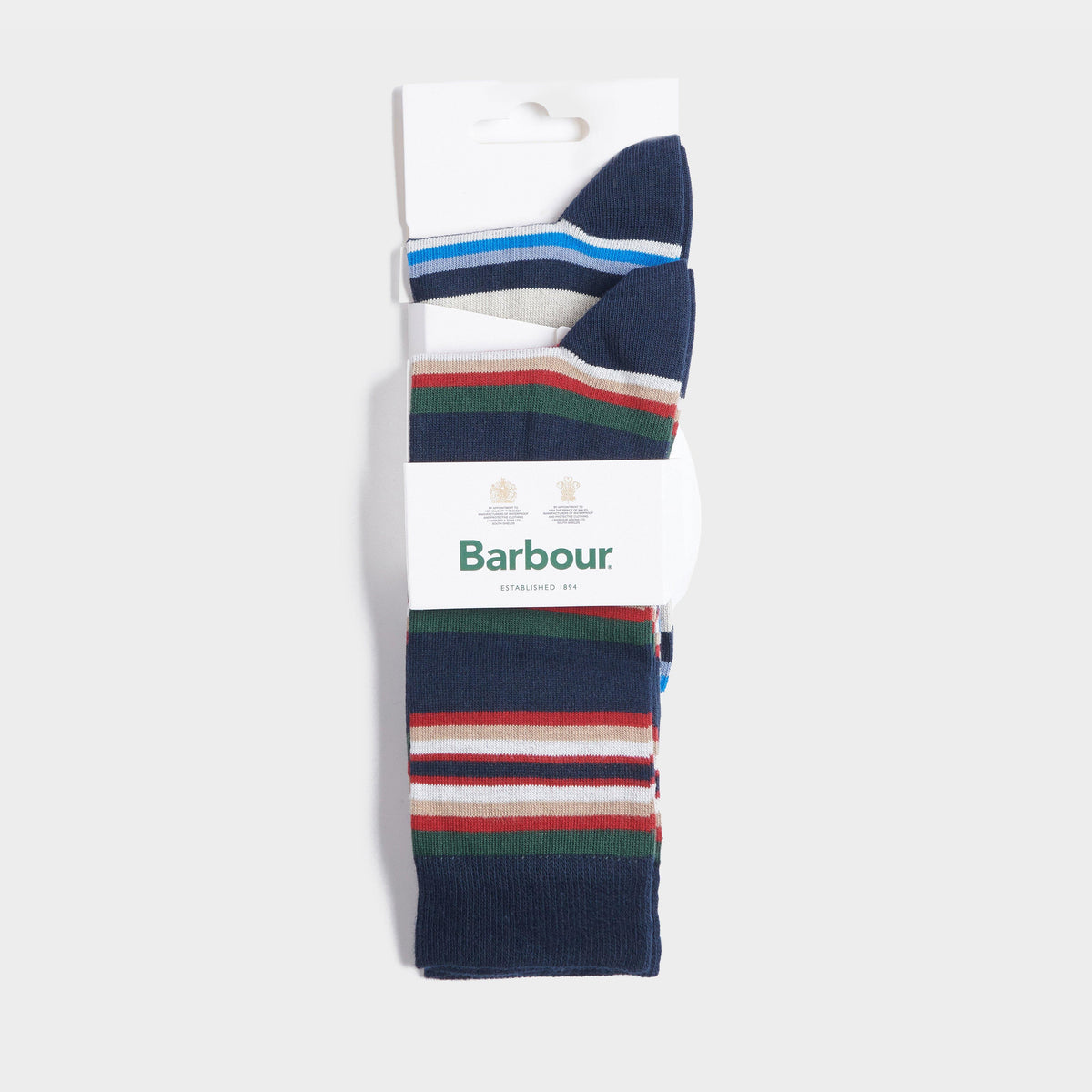 Summer Stripe 2 Pack Socks Navy Mix