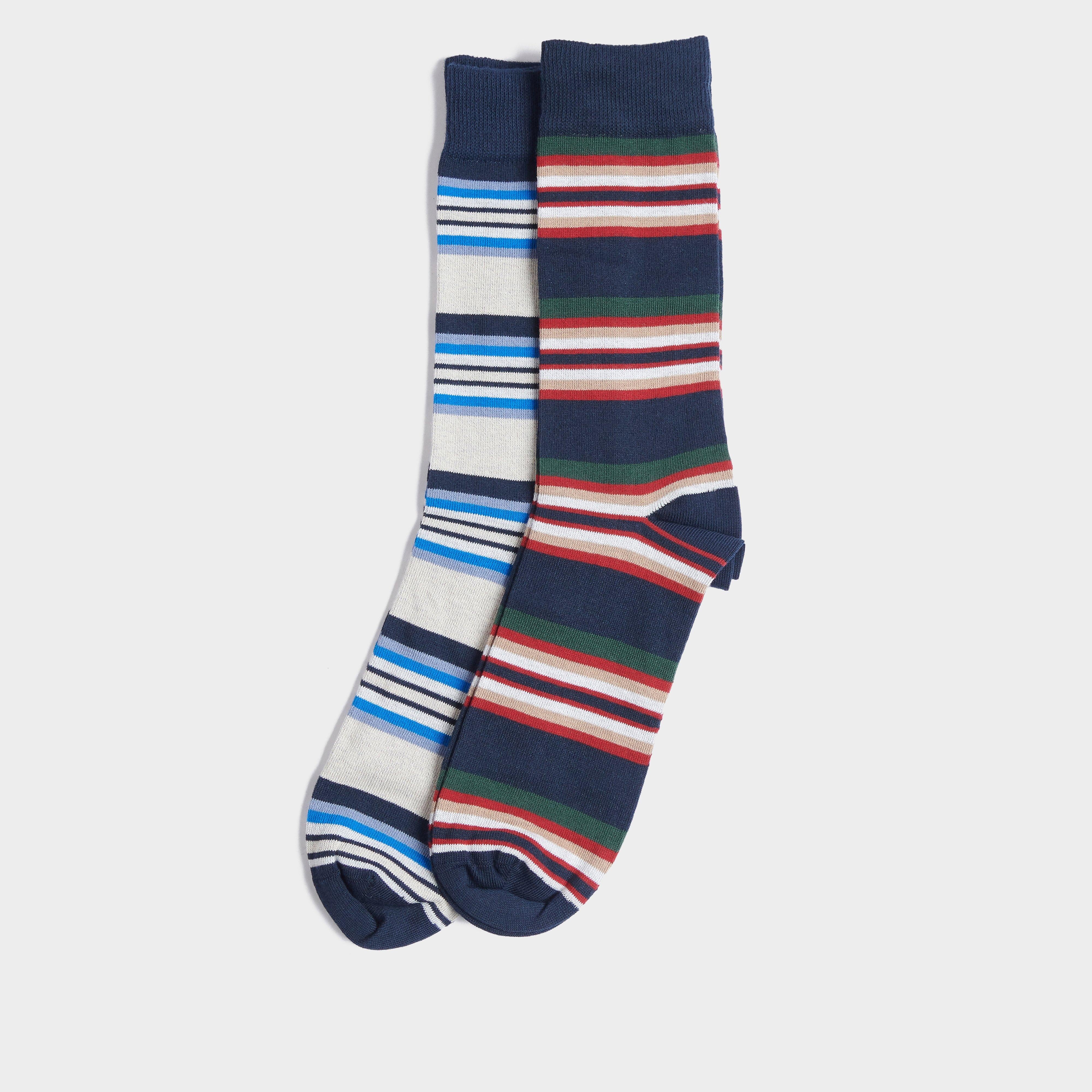 Summer Stripe 2 Pack Socks Navy Mix
