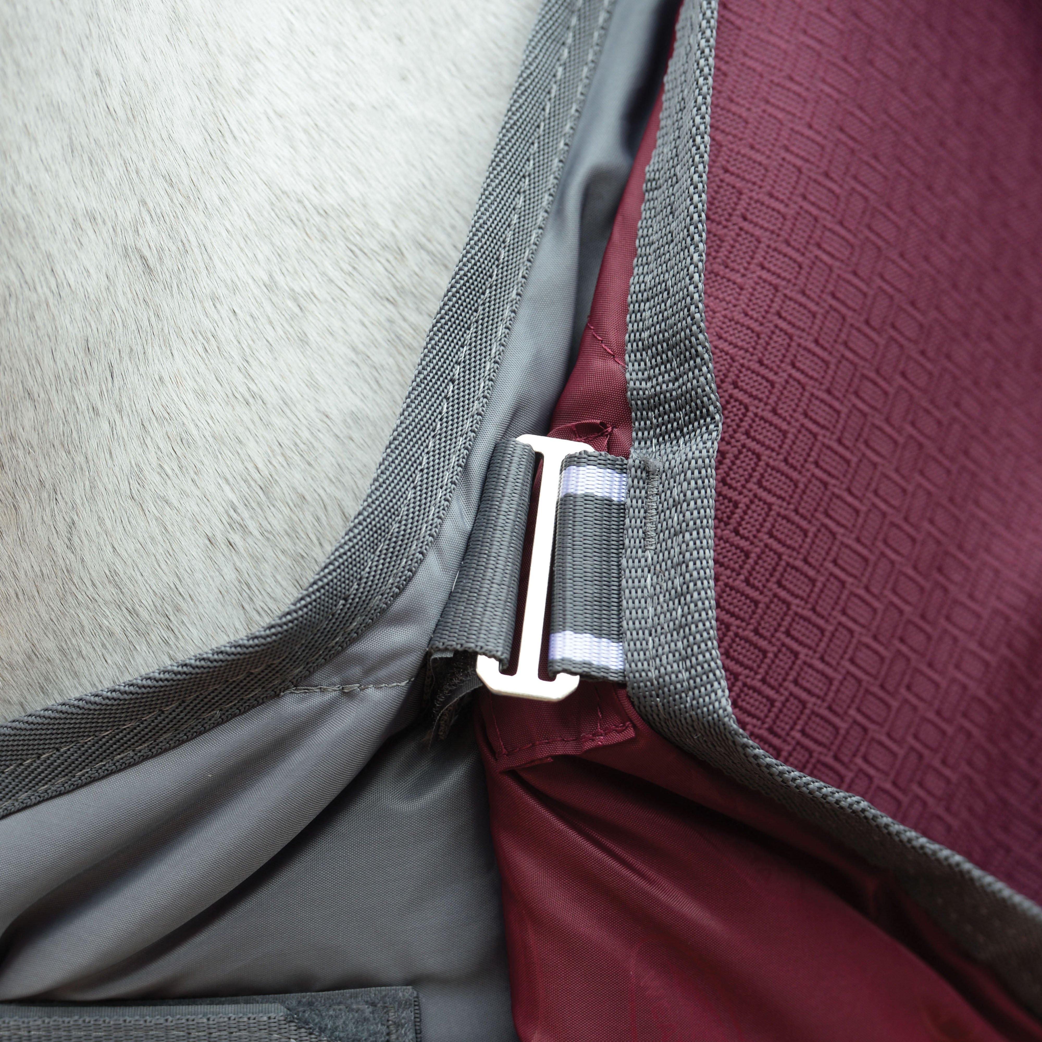 ComFiTec Plus Dynamic II Detach-A-Neck 0g Light Weight Turnout Rug Maroon/Grey/White