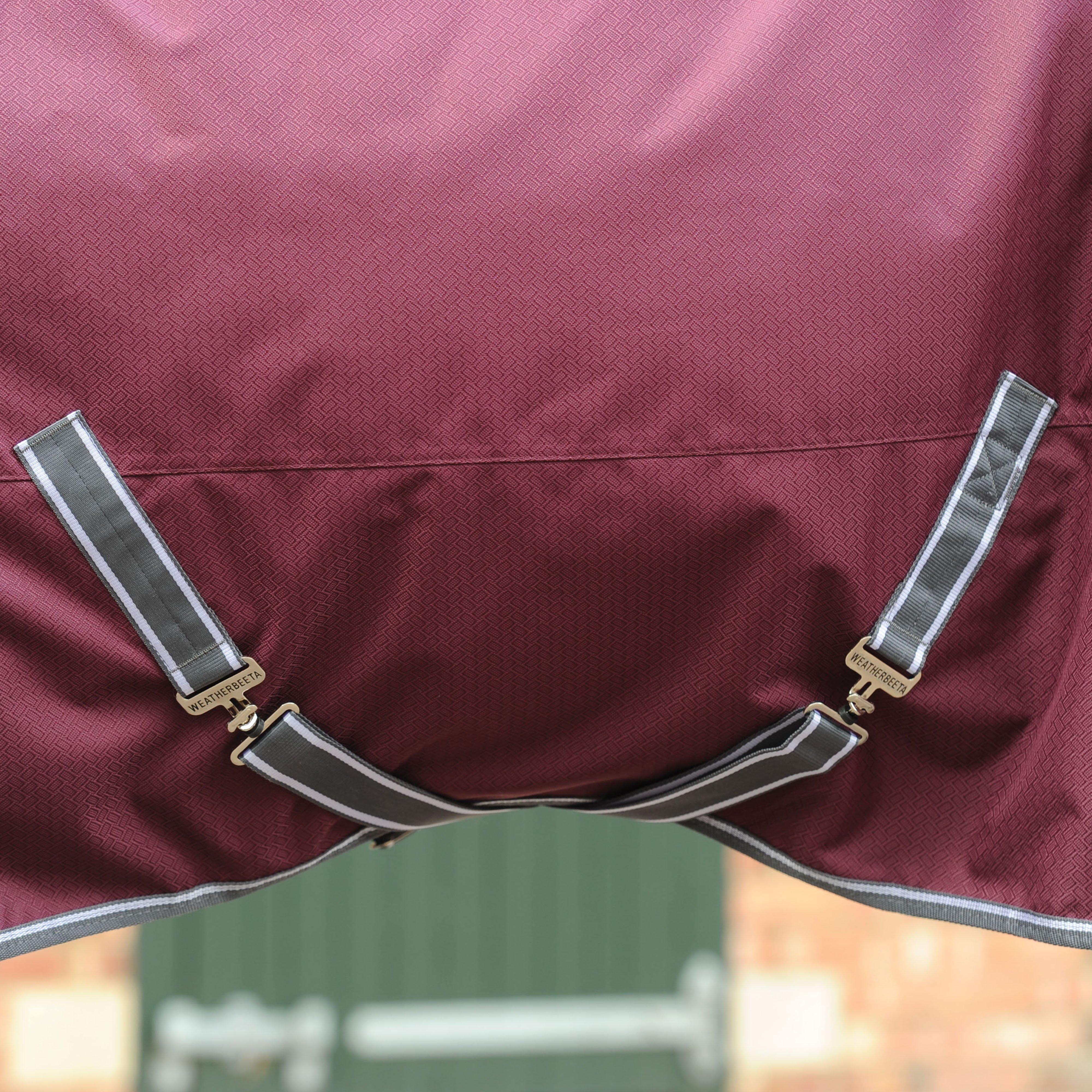 ComFiTec Plus Dynamic II Detach-A-Neck 0g Light Weight Turnout Rug Maroon/Grey/White