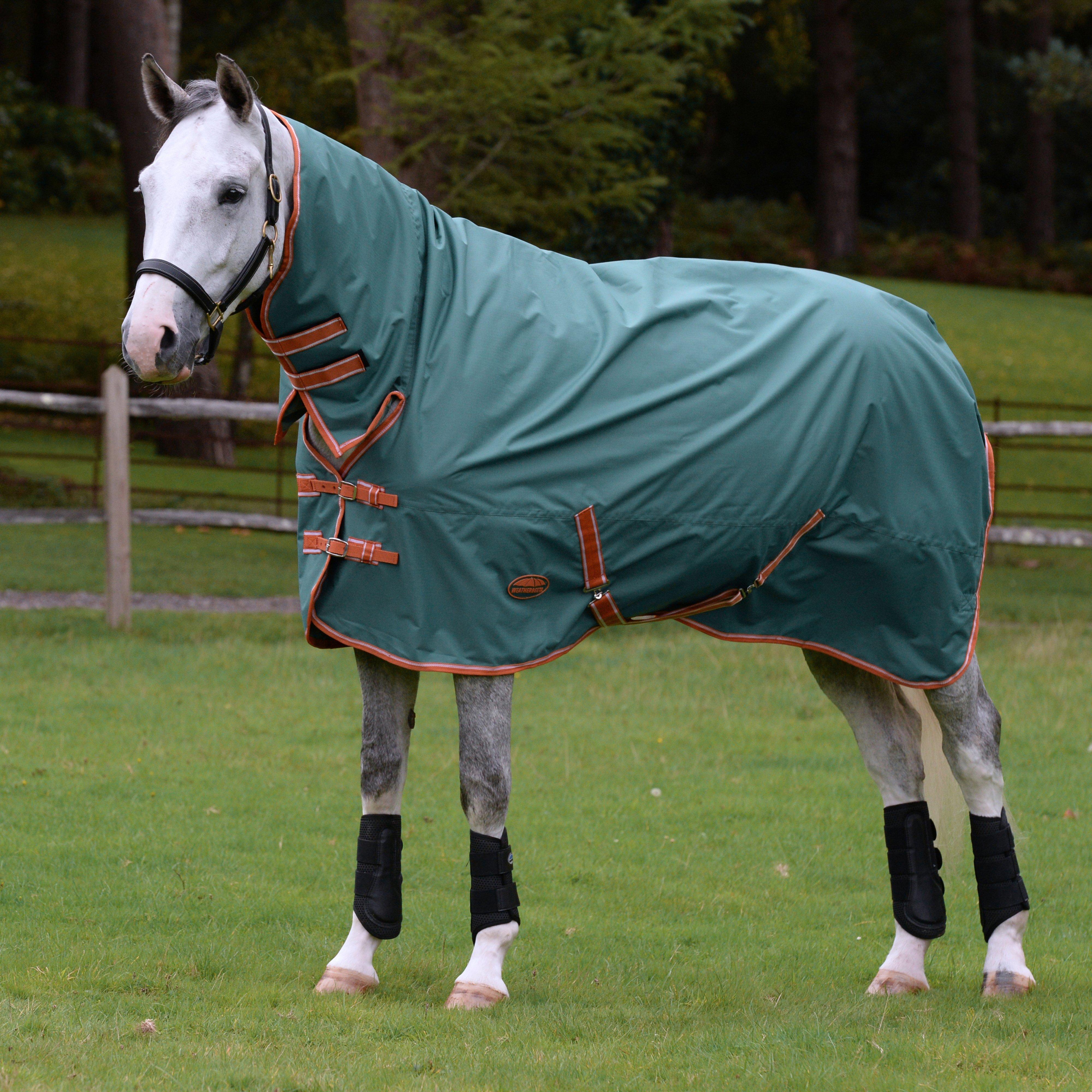 ComFiTec Tyro Combo Neck 50g Lite Plus Turnout Rug Green/Burnt Orange/White