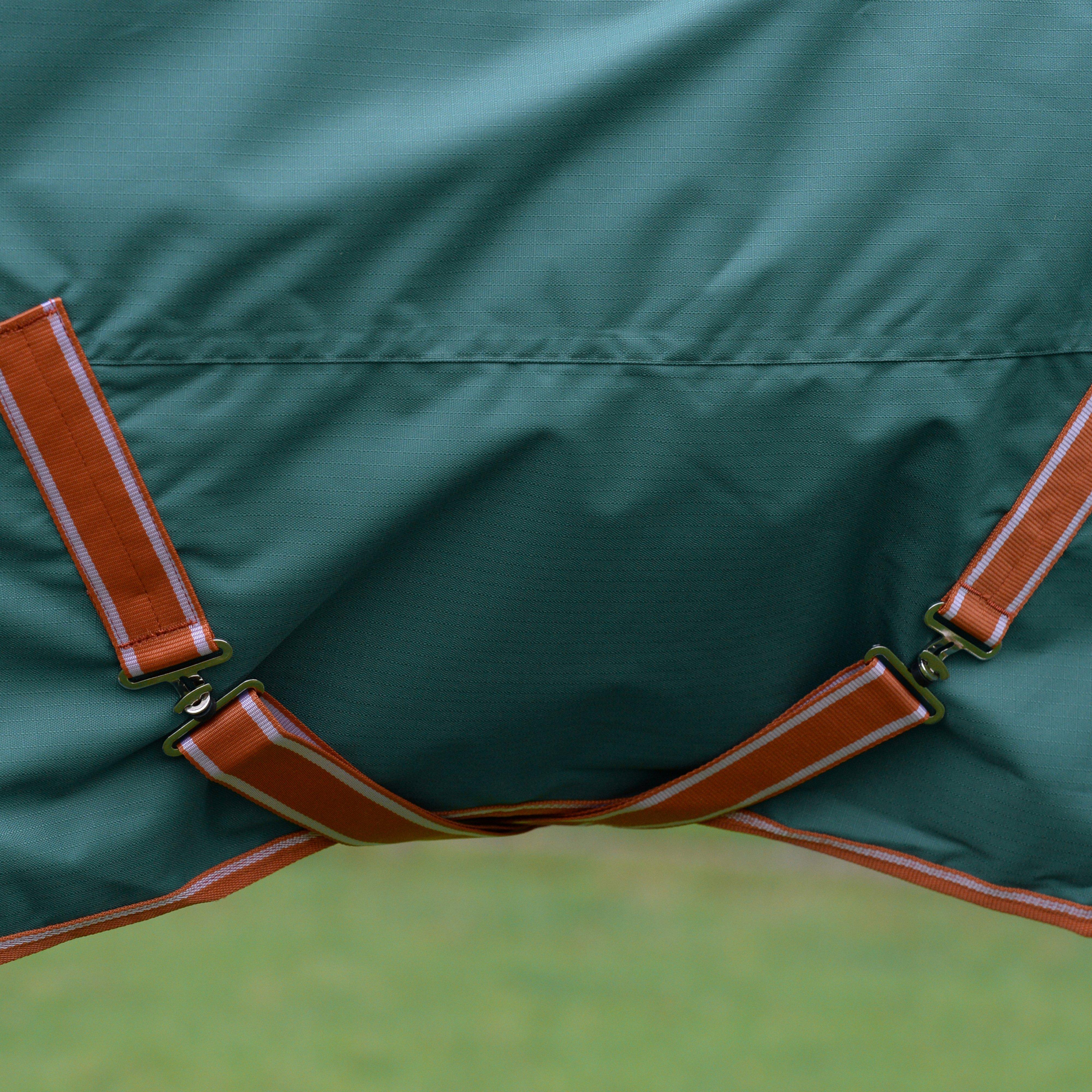 ComFiTec Tyro Combo Neck 50g Lite Plus Turnout Rug Green/Burnt Orange/White