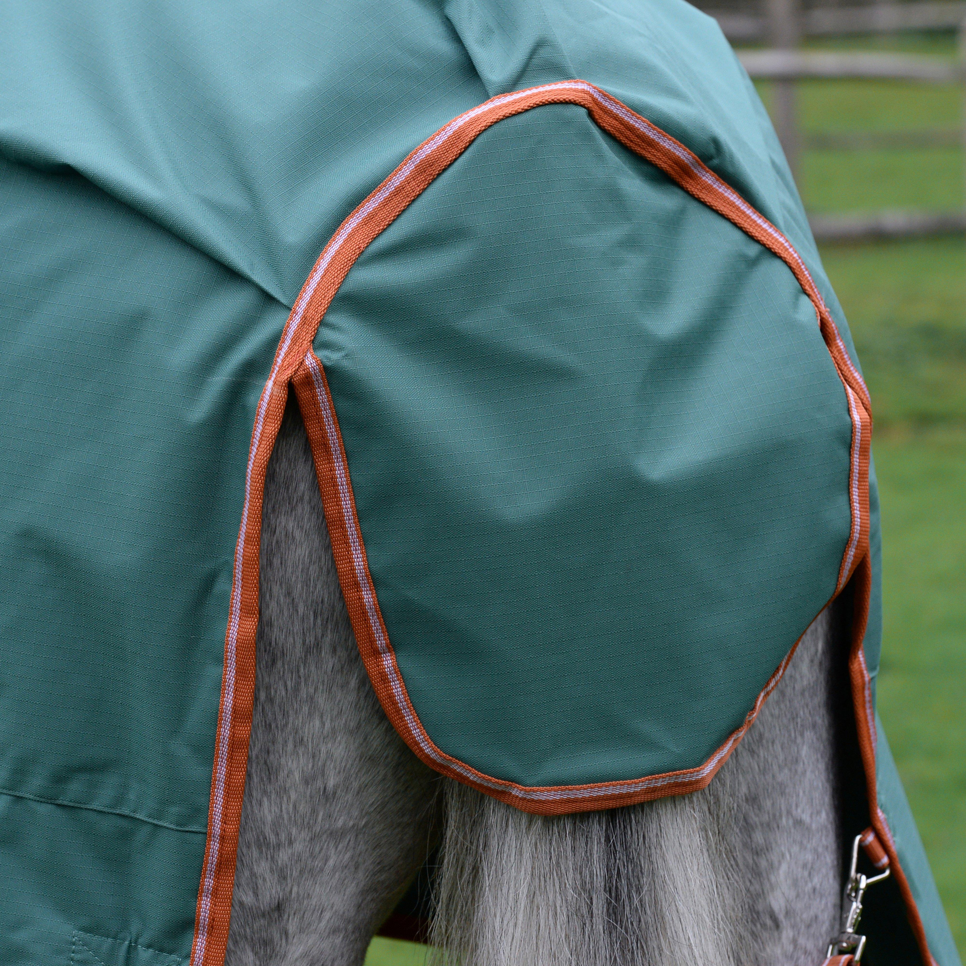 ComFiTec Tyro Combo Neck 50g Lite Plus Turnout Rug Green/Burnt Orange/White