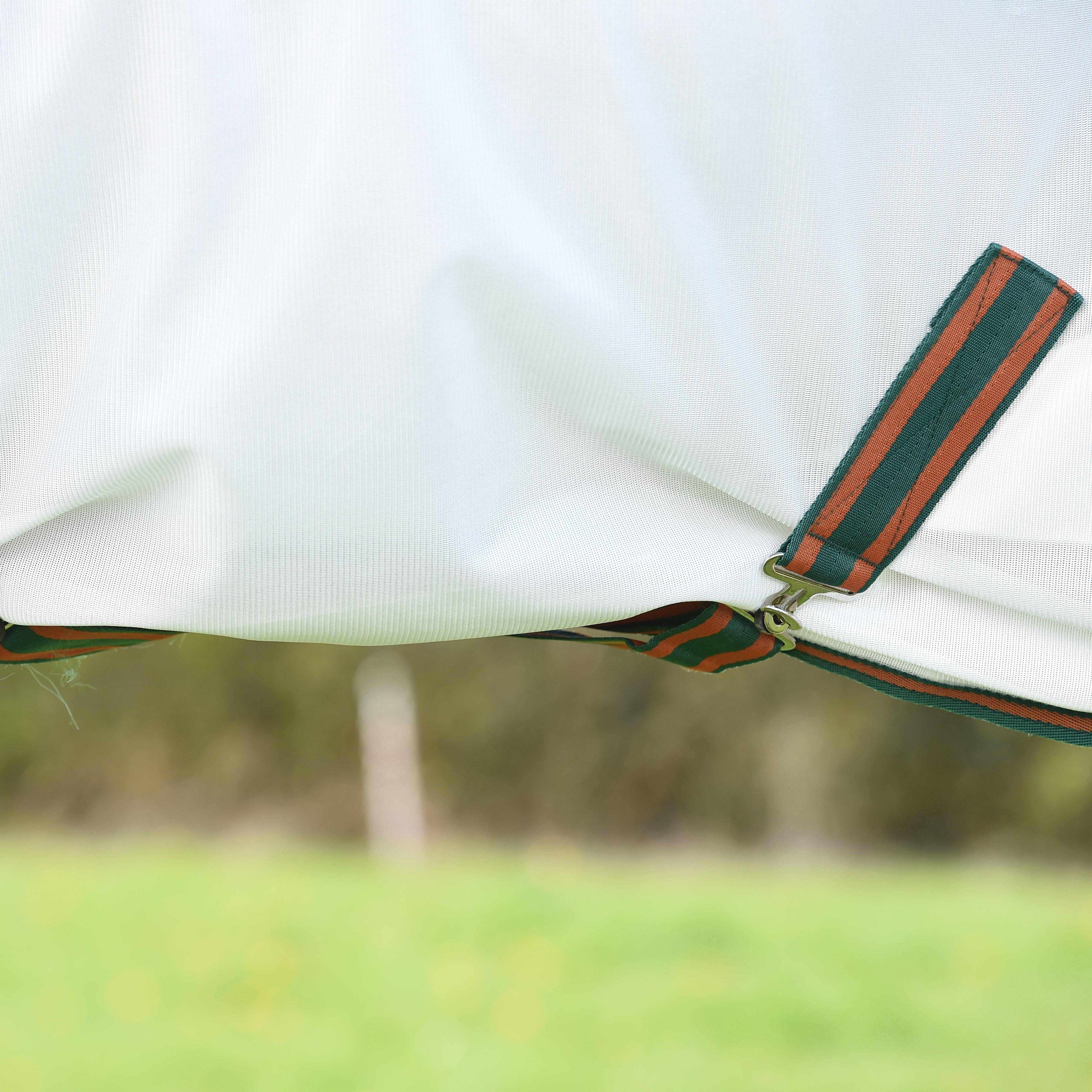 ComFiTec Tyro Mesh Combo Neck Fly Rug White/Green/Burnt Orange