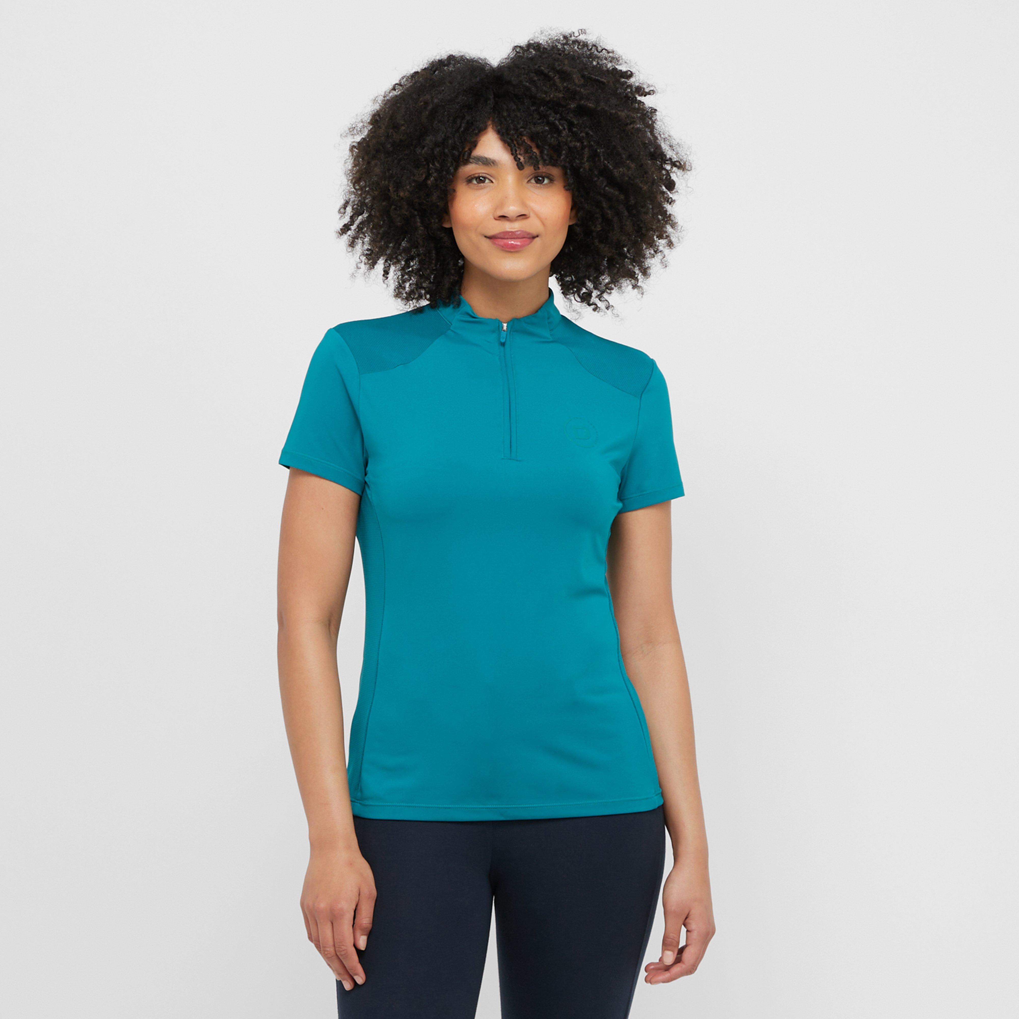 Womens Tabby Short Sleeved Riding Top Deep Lake