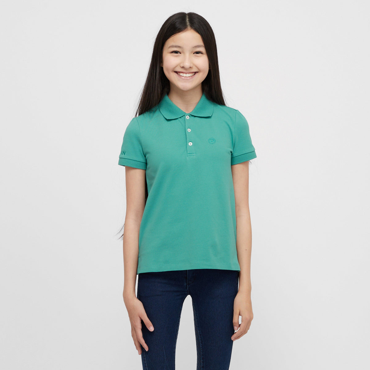 Kids Darcy Short Sleeved Polo Dusty Turquoise