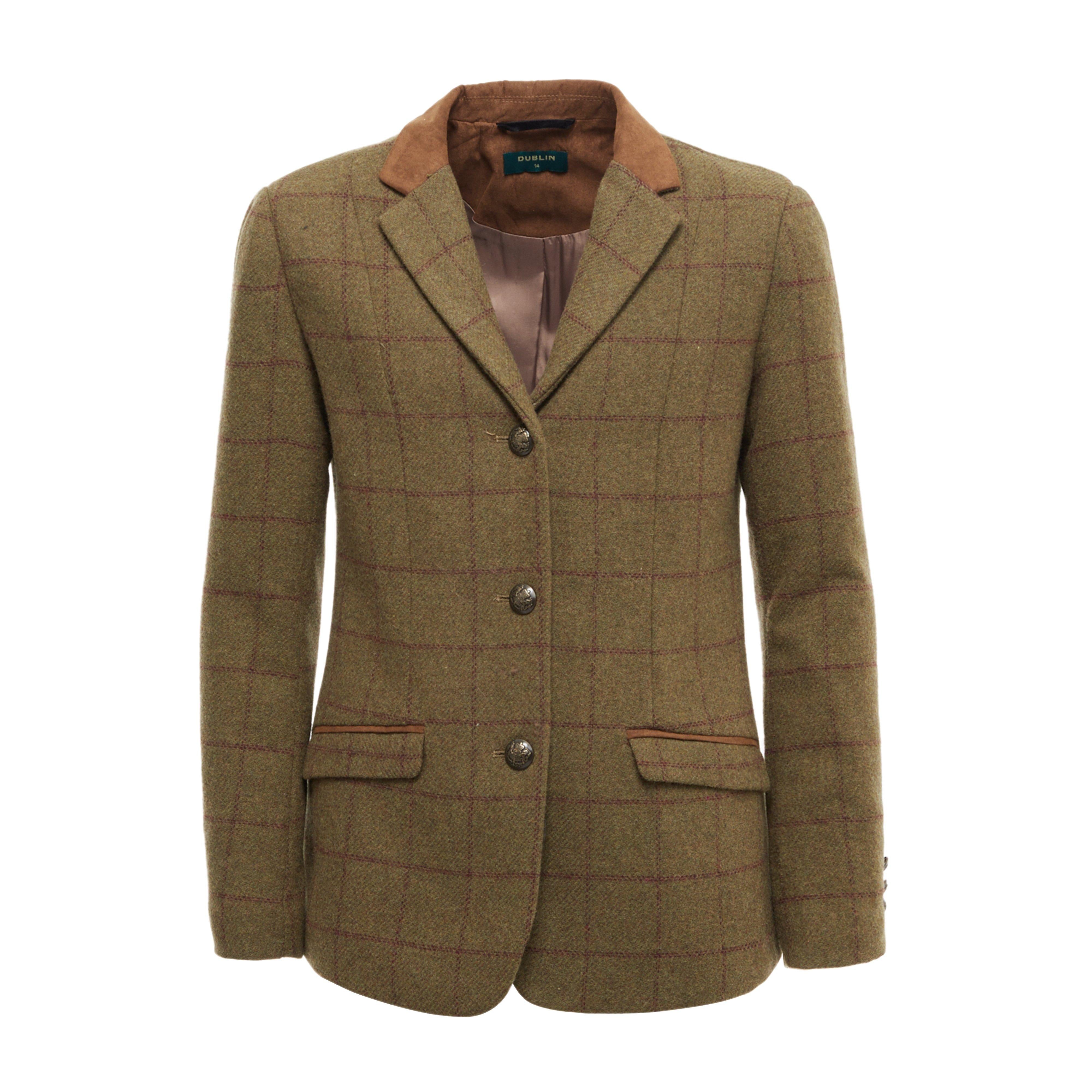 Kids Albany Tweed Suede Collar Tailored Show Jacket Brown