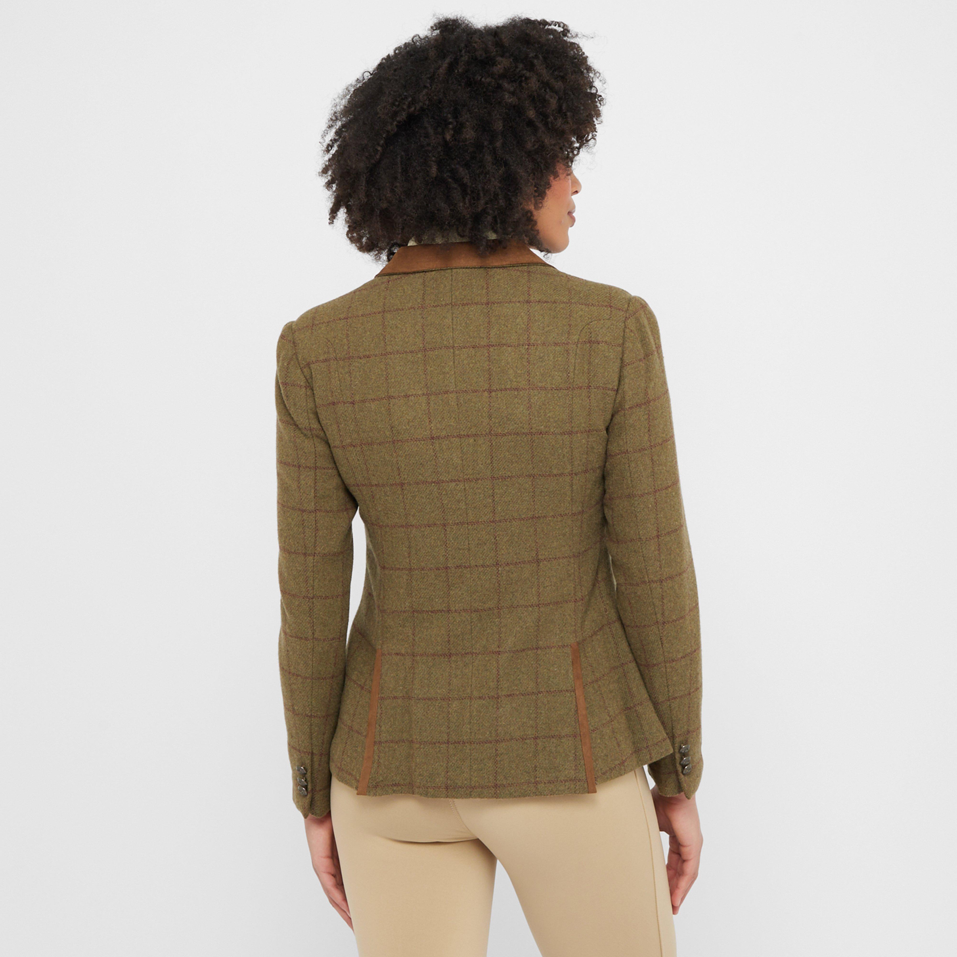 Womens Albany Tweed Suede Collar Tailored Show Jacket Brown