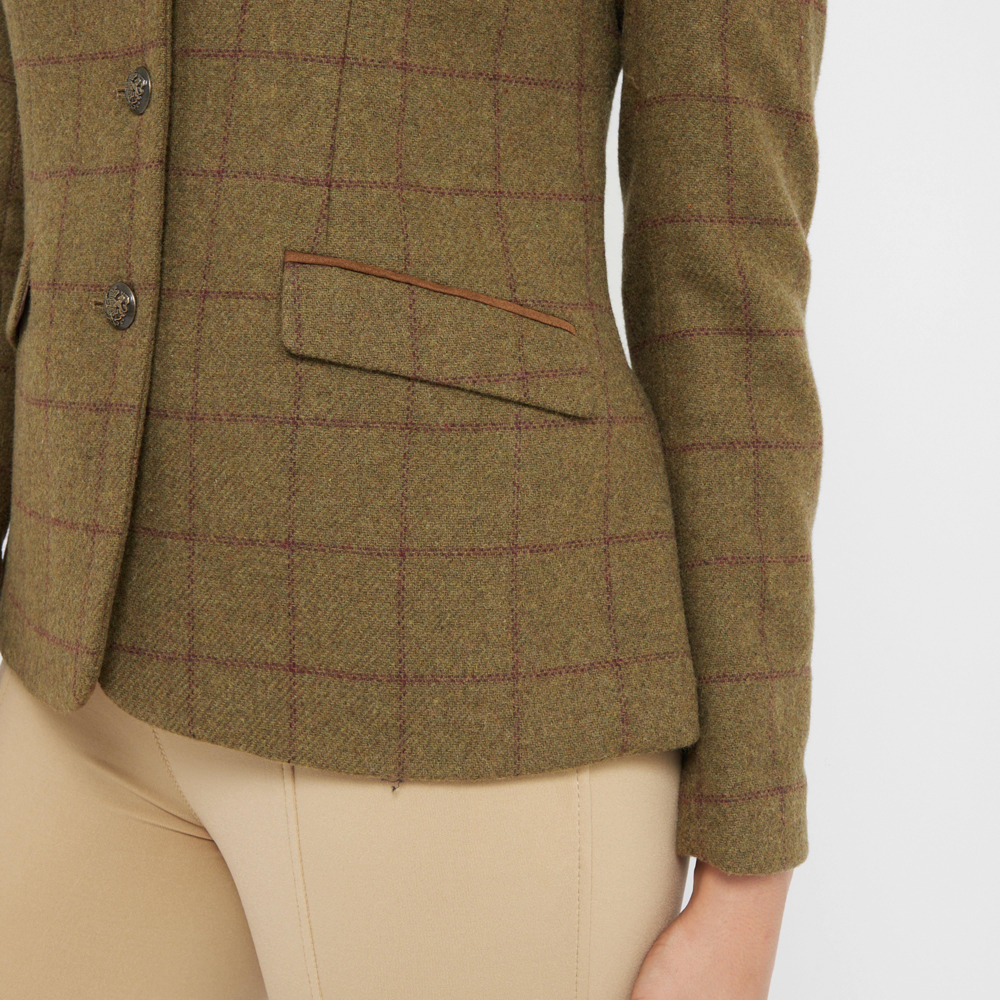 Womens Albany Tweed Suede Collar Tailored Show Jacket Brown