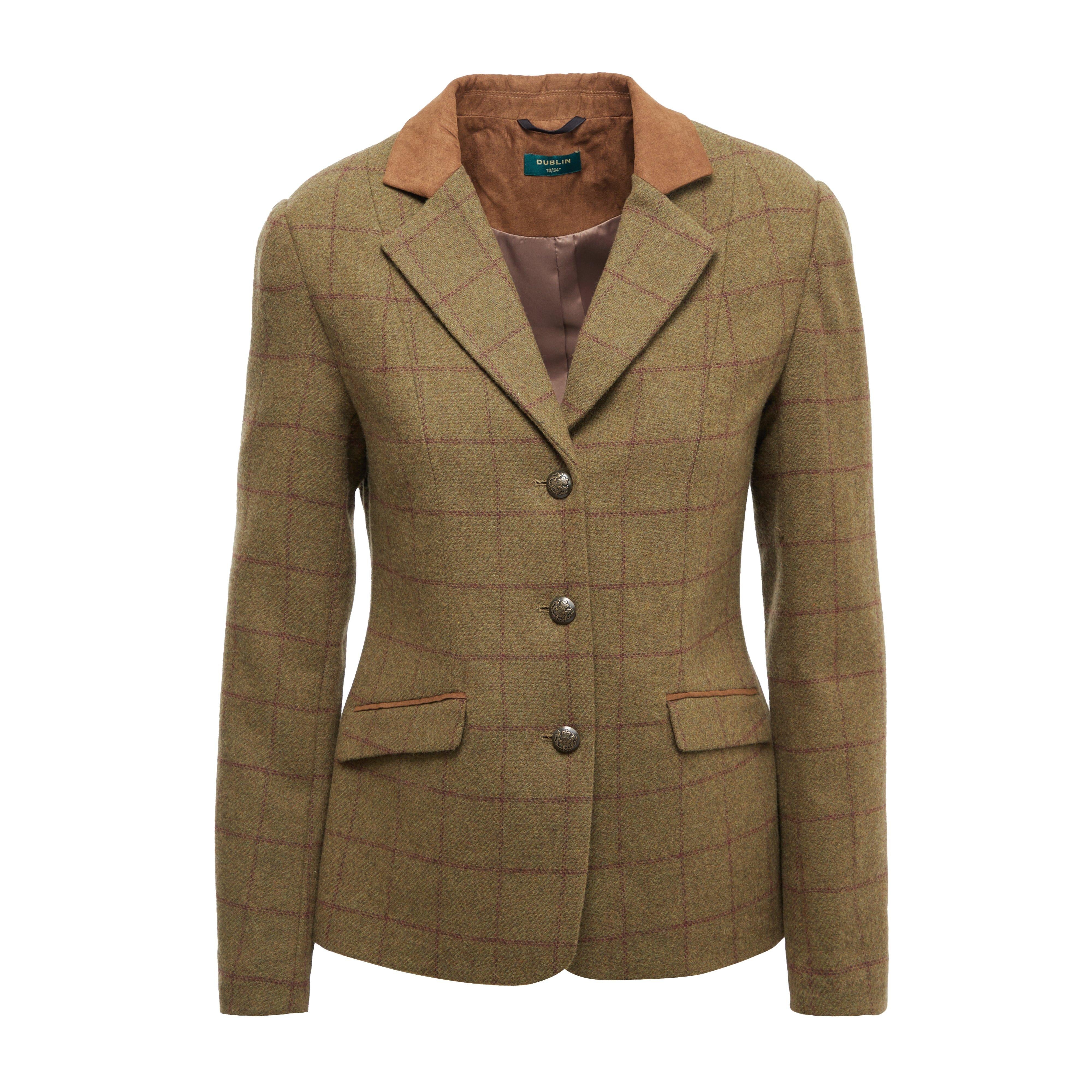 Womens Albany Tweed Suede Collar Tailored Show Jacket Brown
