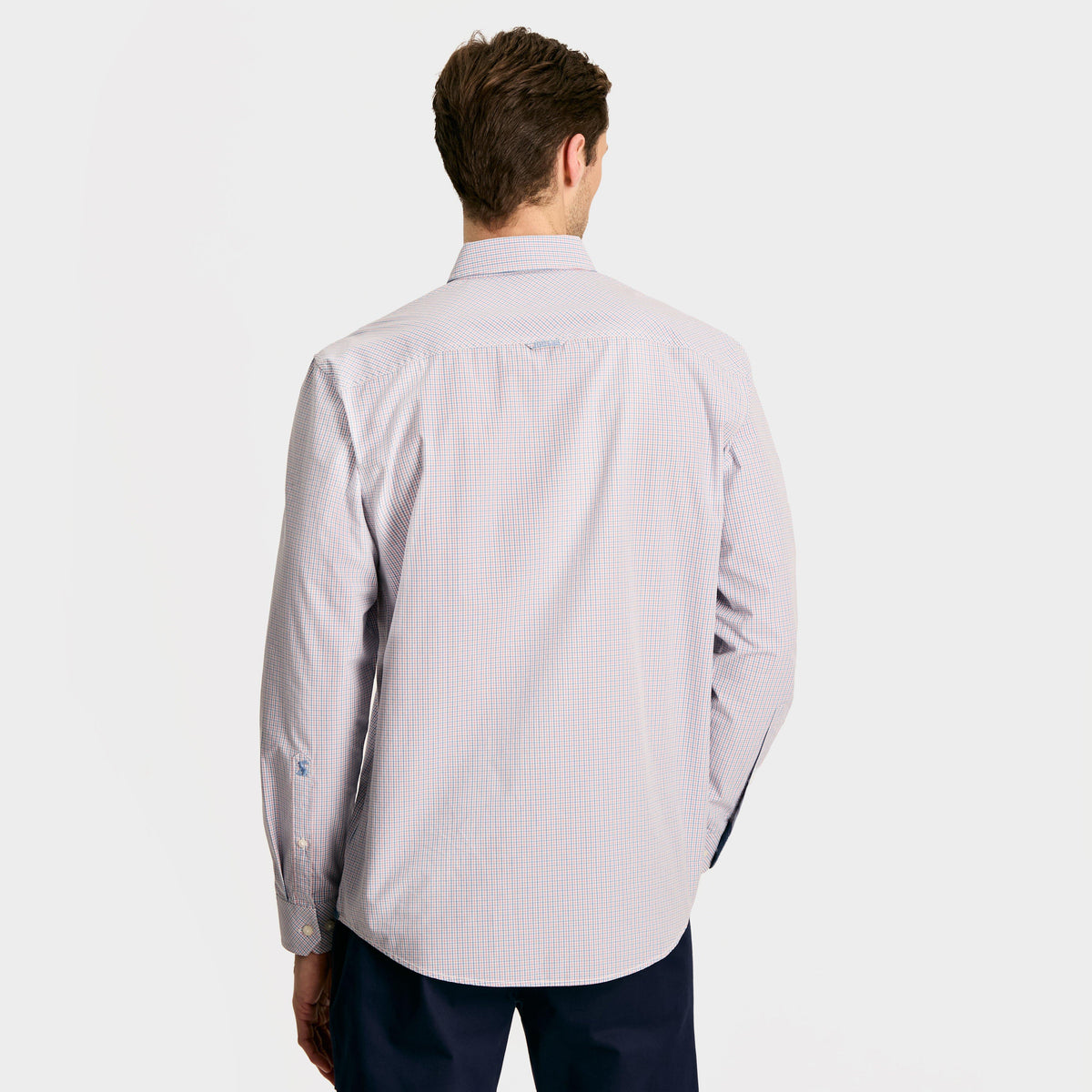 Mens Abbott Cotton Poplin Shirt Blue Gingham