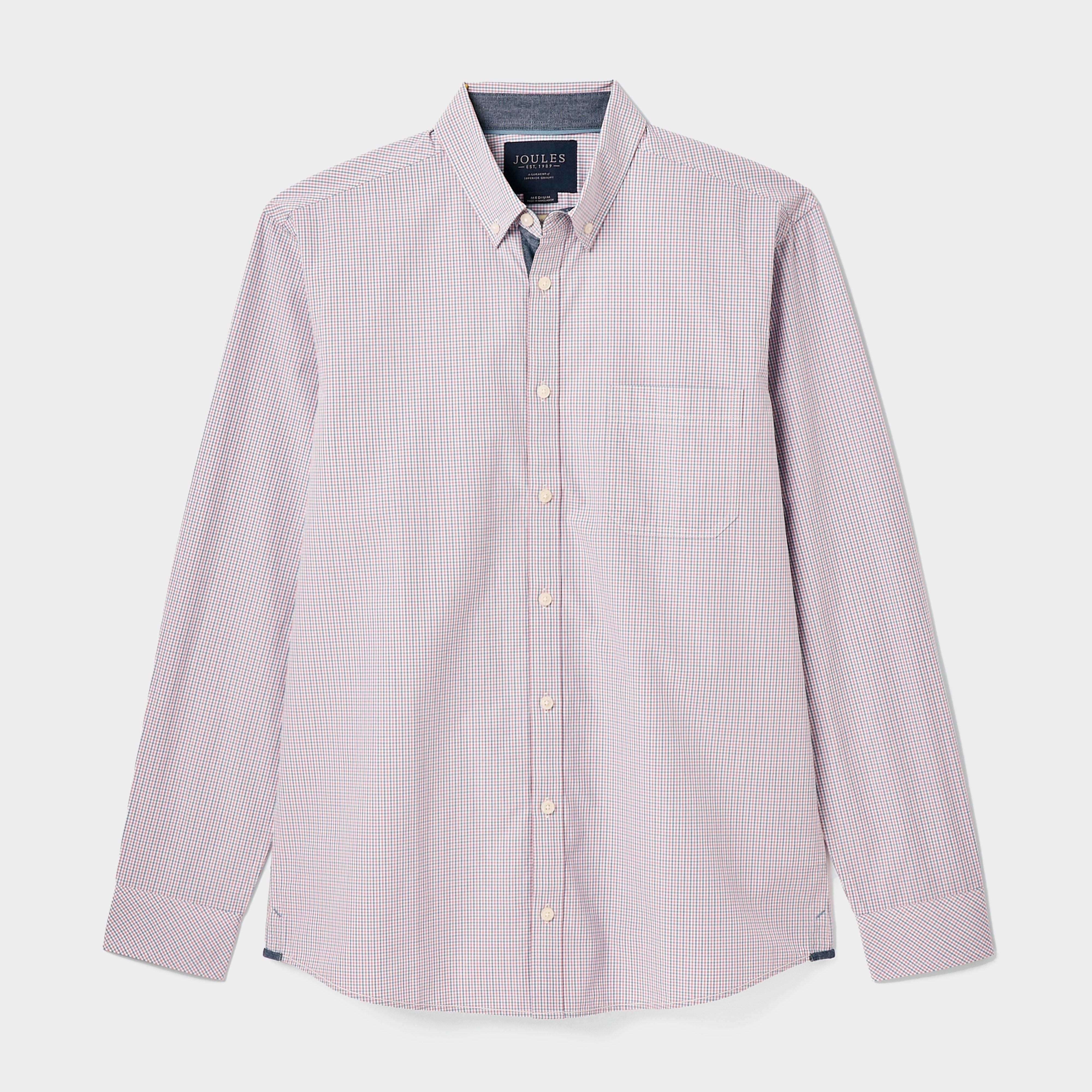 Mens Abbott Cotton Poplin Shirt Blue Gingham