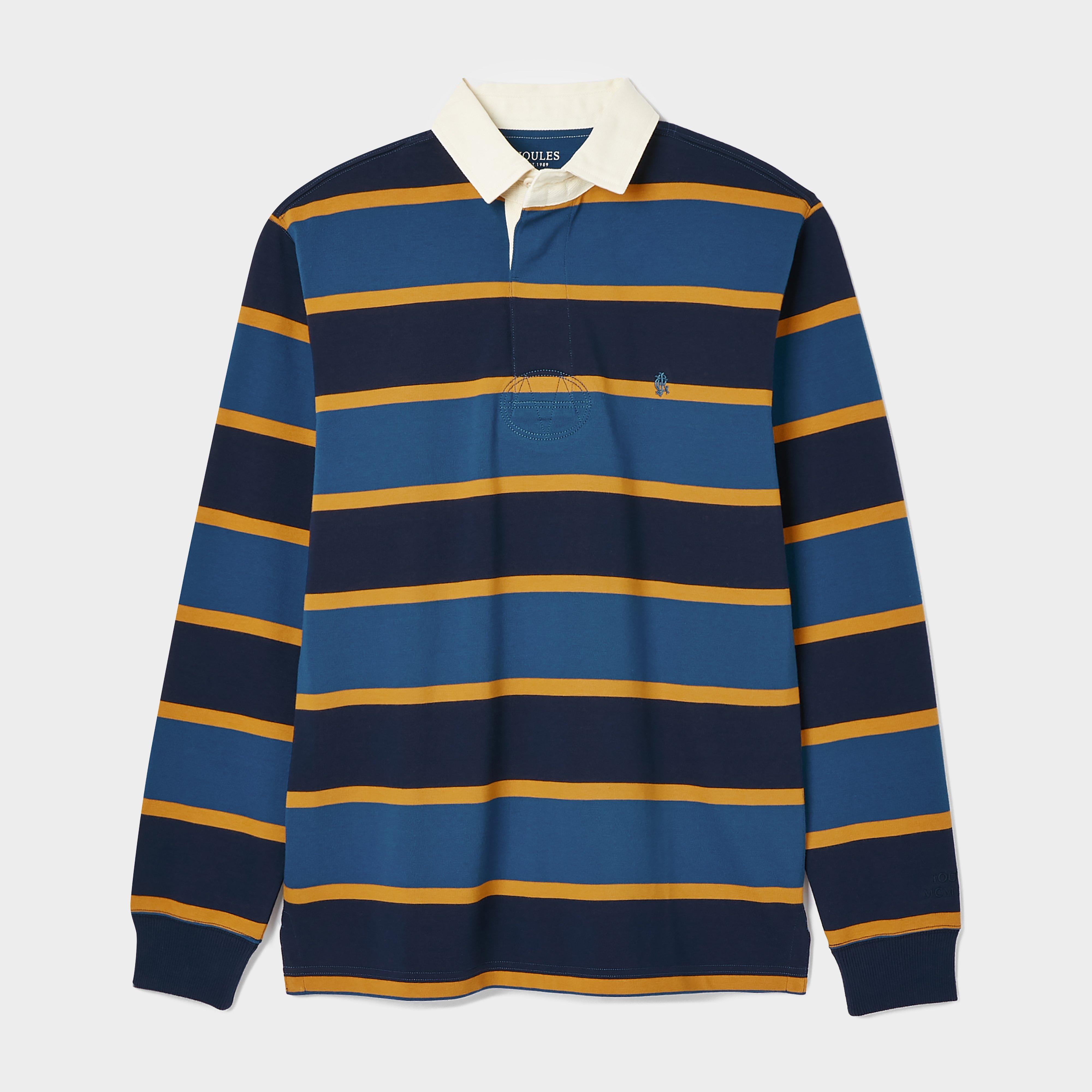 Mens Onside Rugby Shirt Striped Navy/Yellow