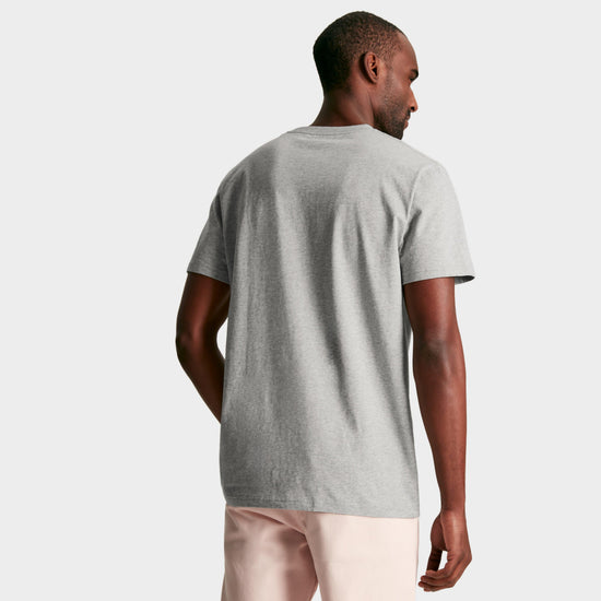 Mens Denton Grey Plain Jersey Crew Neck T-Shirt Grey