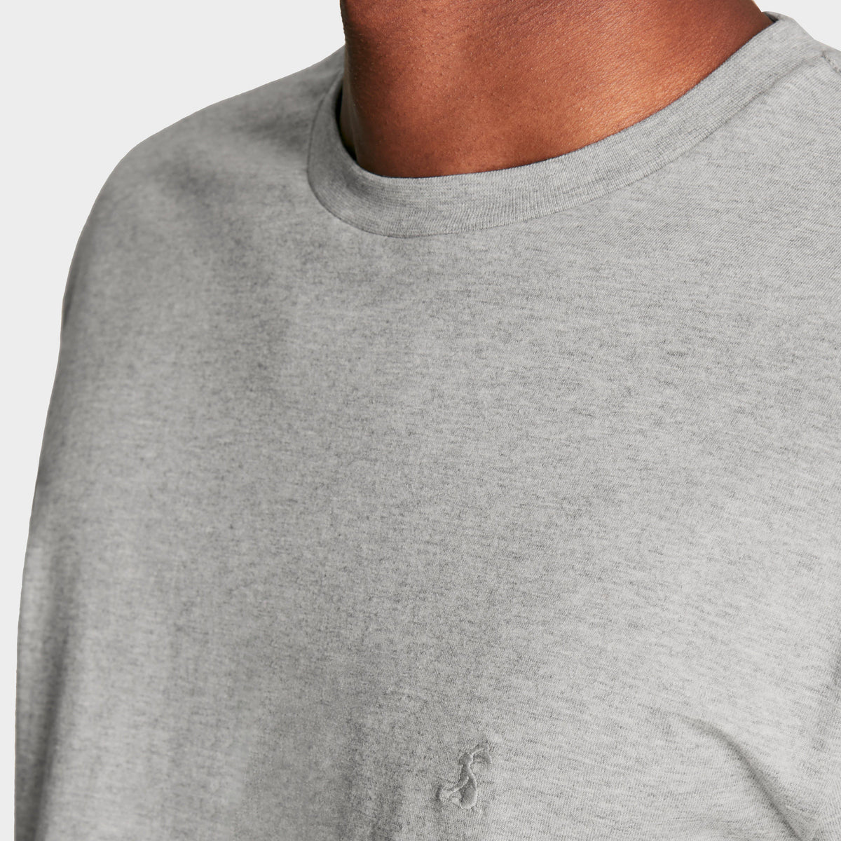 Mens Denton Grey Plain Jersey Crew Neck T-Shirt Grey
