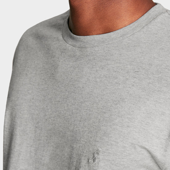 Mens Denton Grey Plain Jersey Crew Neck T-Shirt Grey