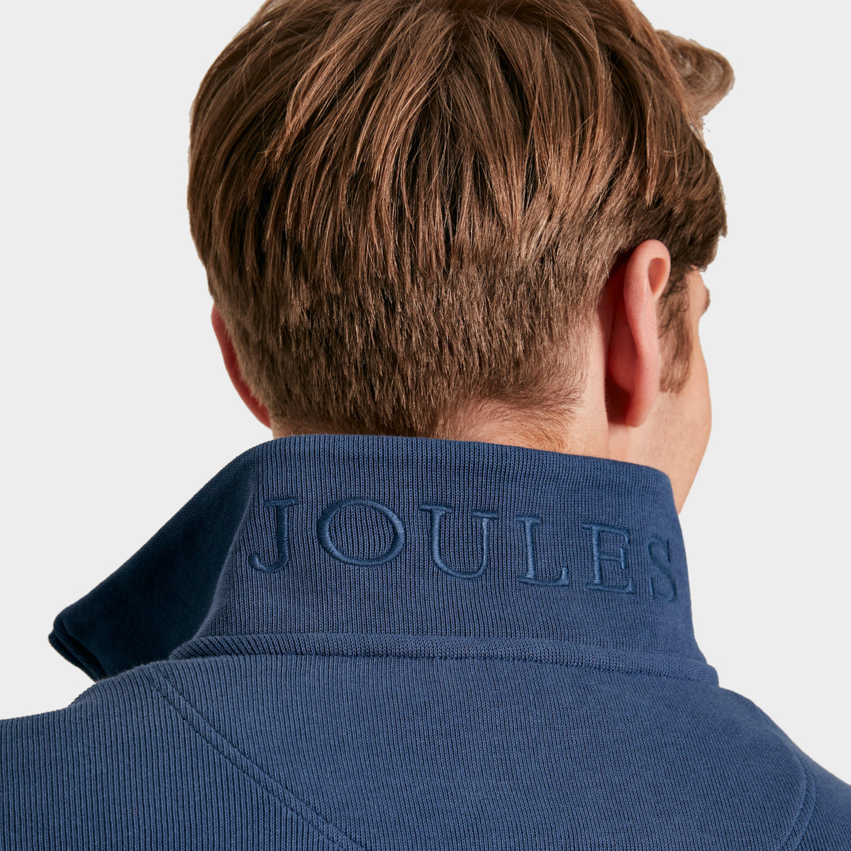 Mens Alistair Quarter Zip Cotton Sweatshirt Blue