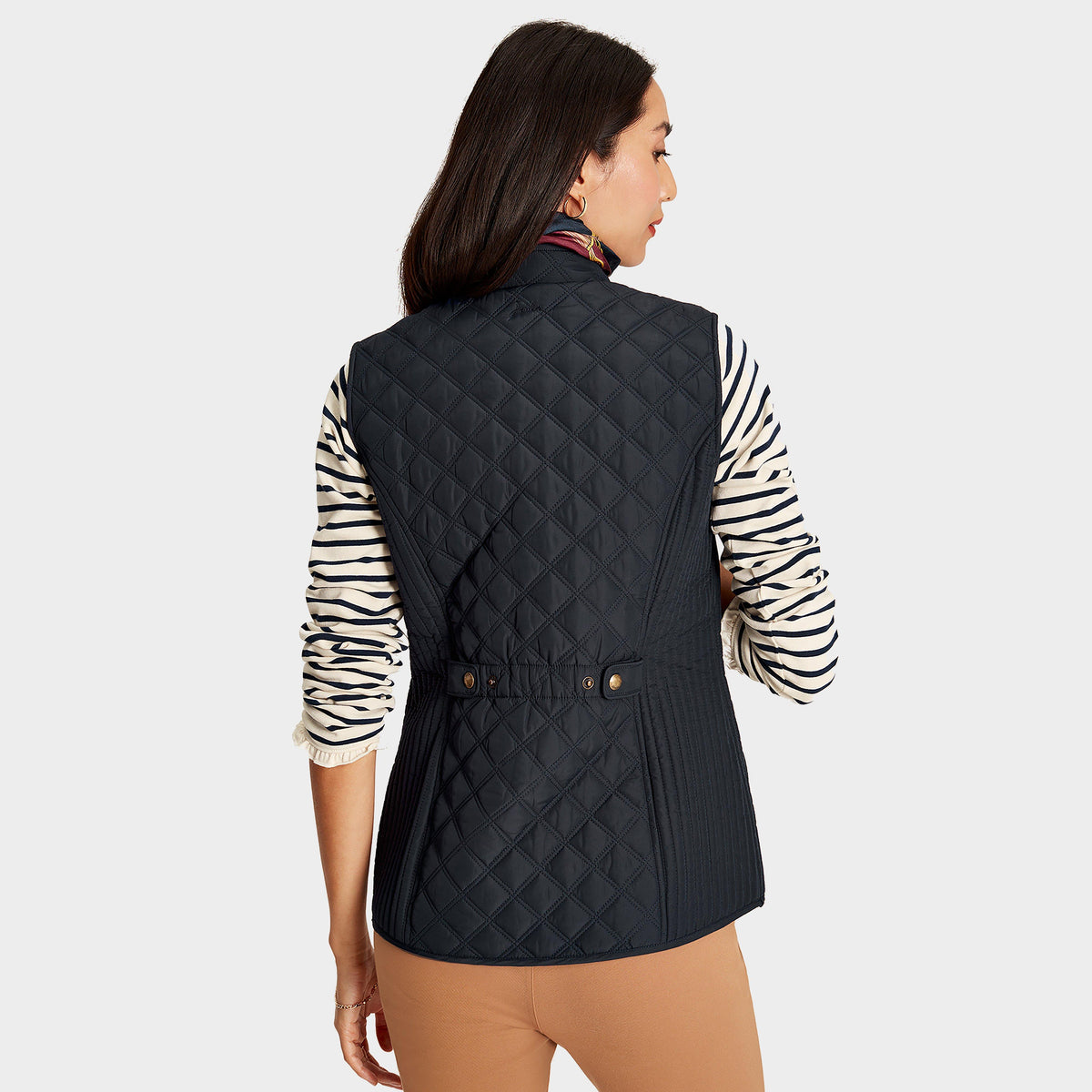Womens Minx Showerproof Diamond Quilted Gilet Navy Blue