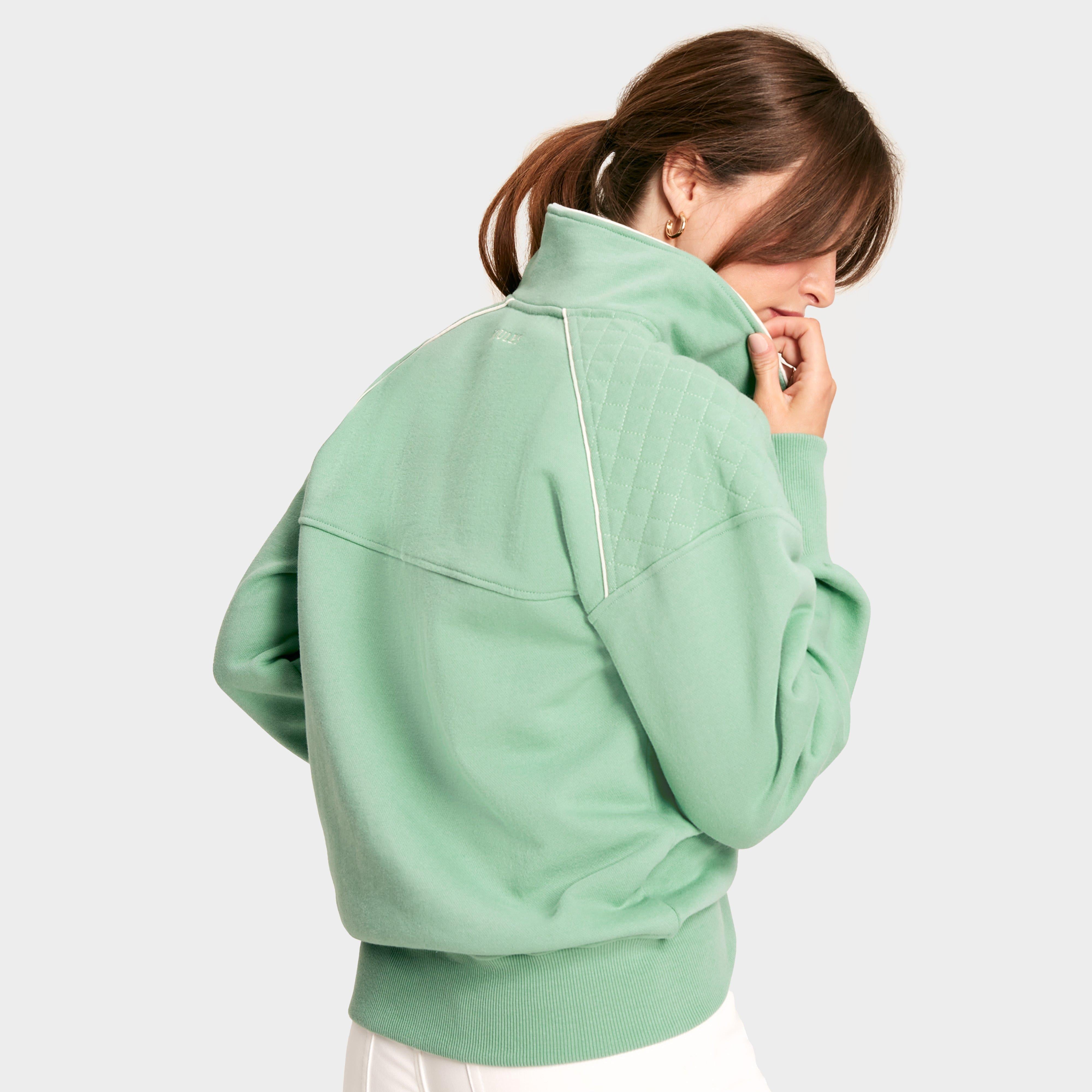 Womens Racquet Quarter Zip Sweatshirt Green