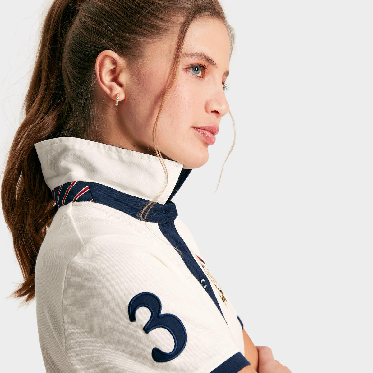 Womens Beaufort Short Sleeve Cotton Polo Shirt Cream