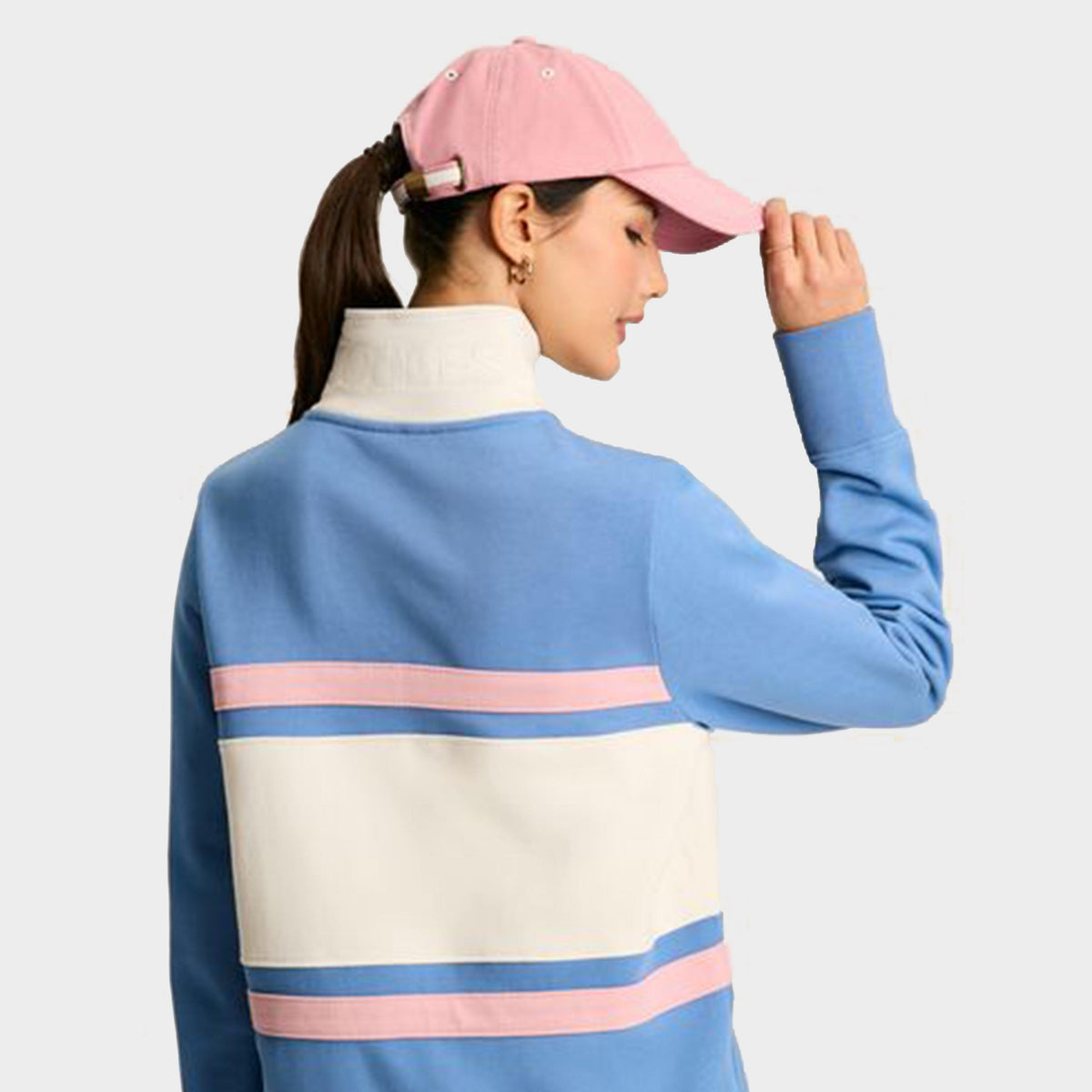 Womens Tadley Quarter Zip Sweatshirt Blue & White