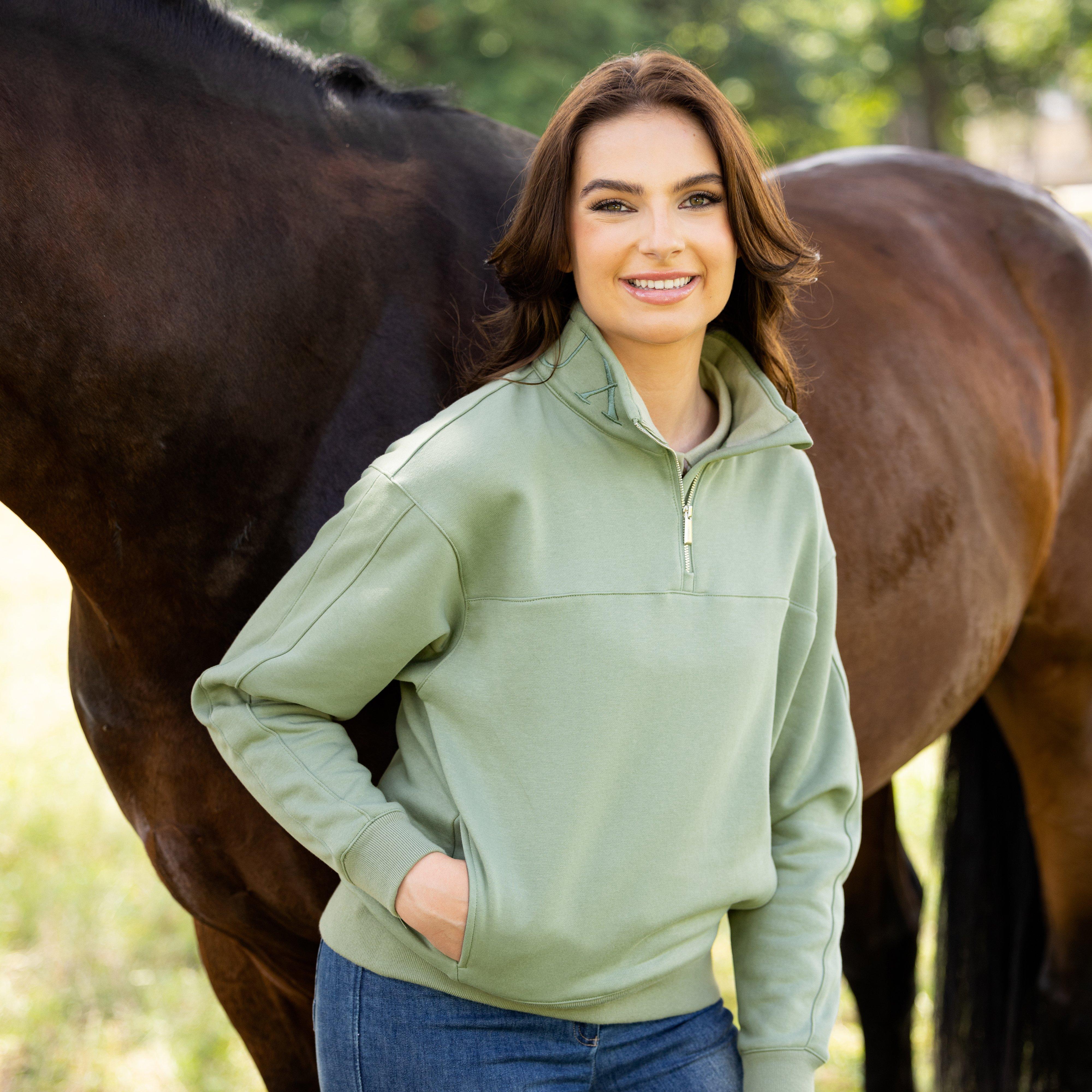 Womens Kali Quarter Zip Sweater Thyme