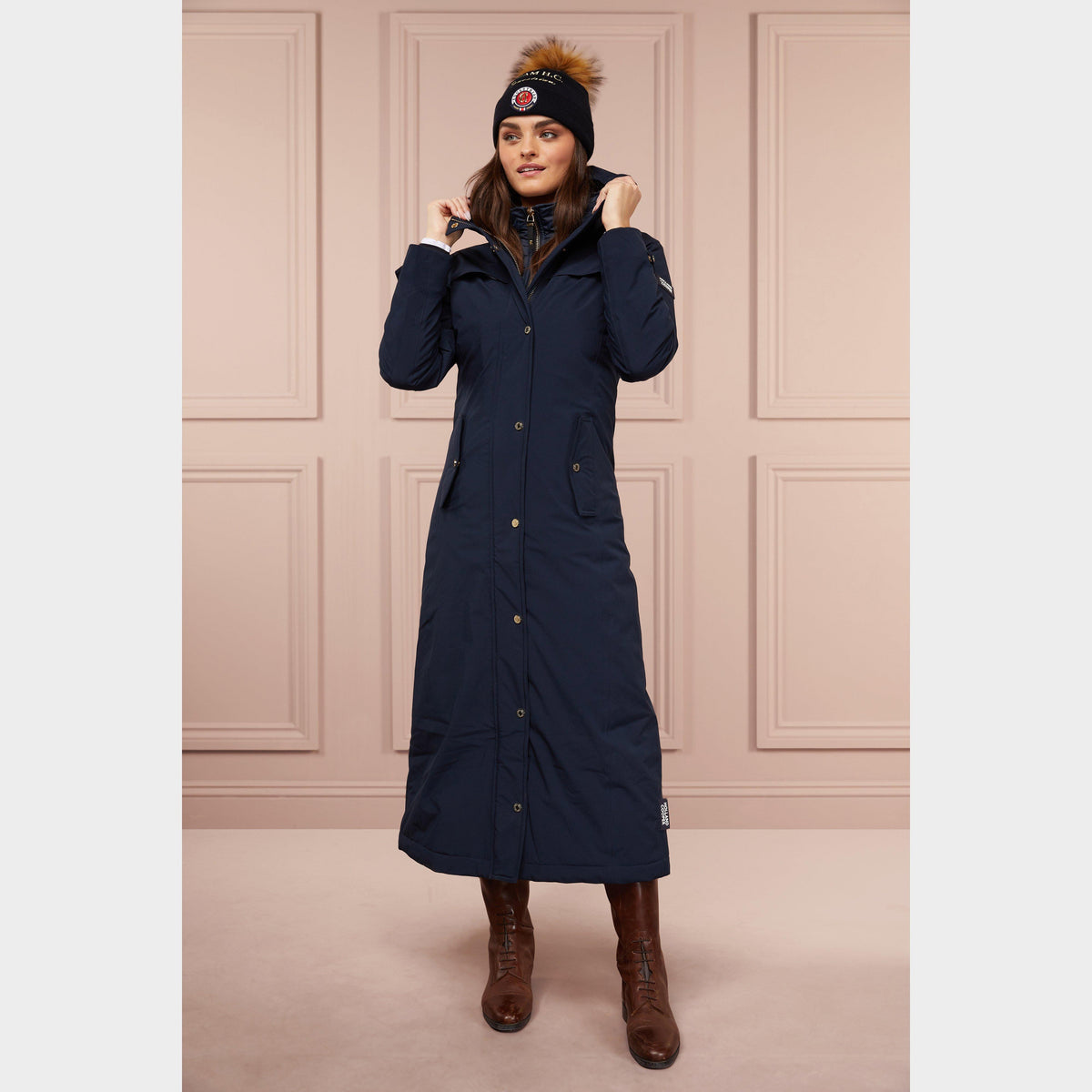 Womens Longline Training Coat Ink Navy