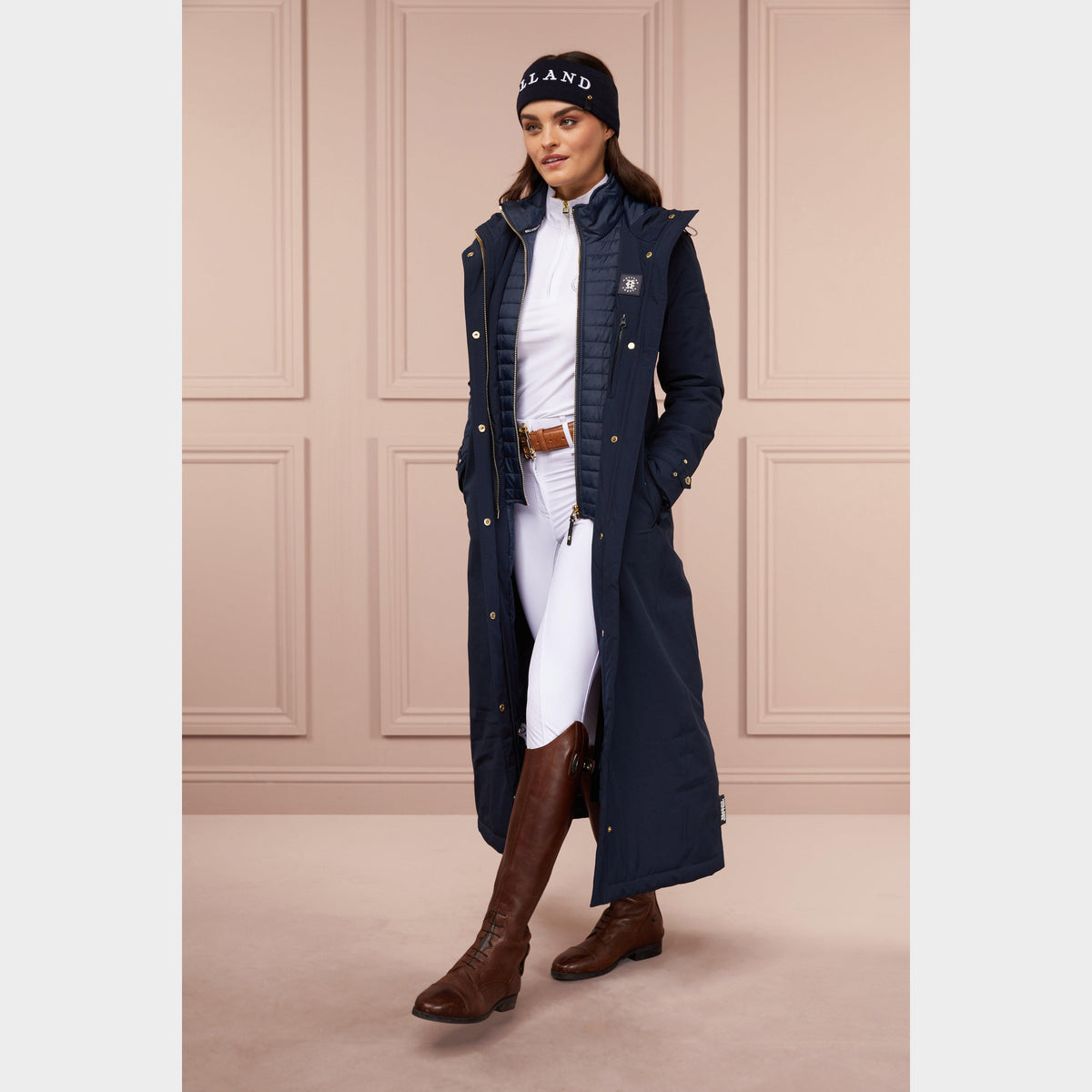 Womens Longline Training Coat Ink Navy