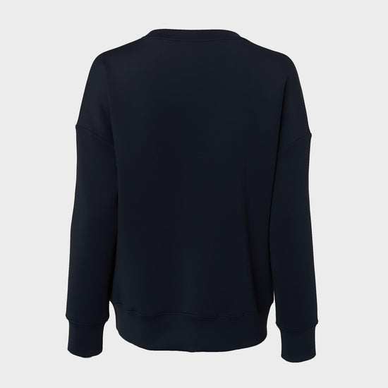 Womens Crystal Crew Neck Sweater Ink Navy