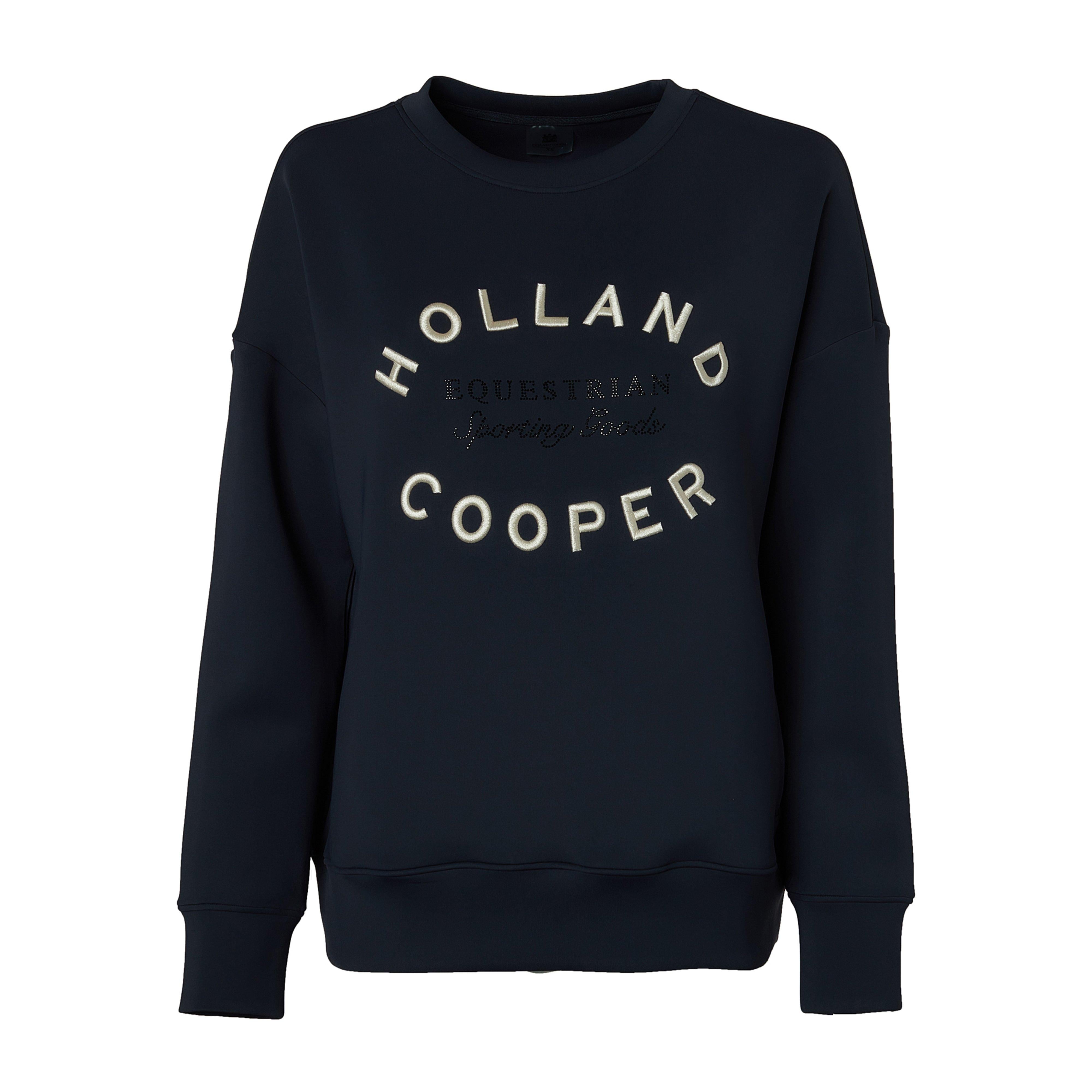 Womens Crystal Crew Neck Sweater Ink Navy