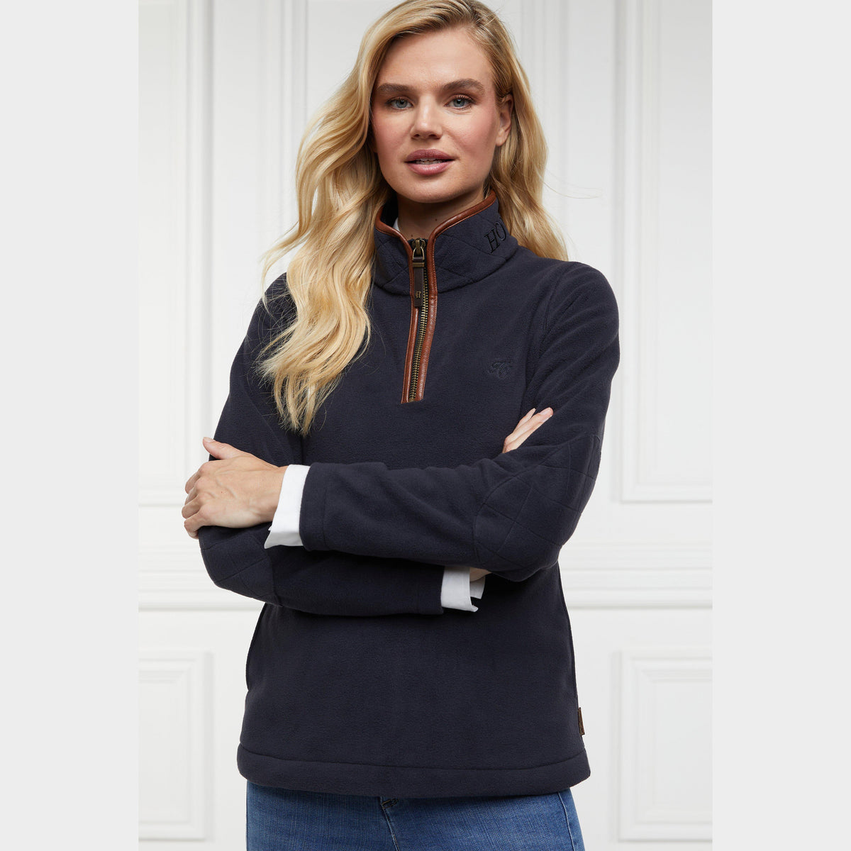 Womens Country Half Zip Fleece Ink Navy