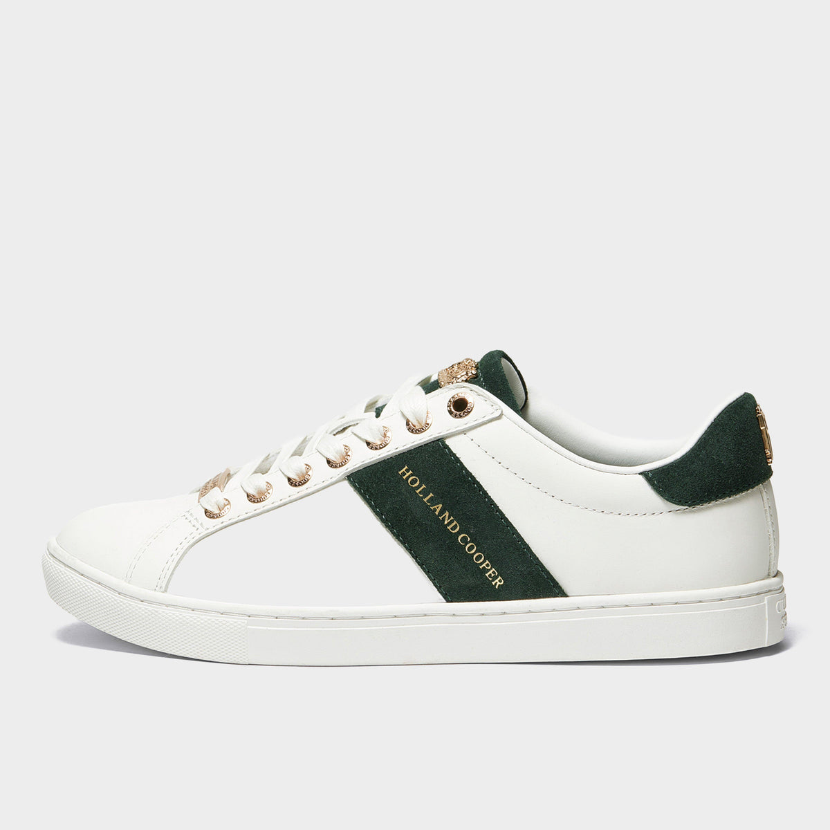 Womens Knightsbridge Court Trainers White/Racing Green