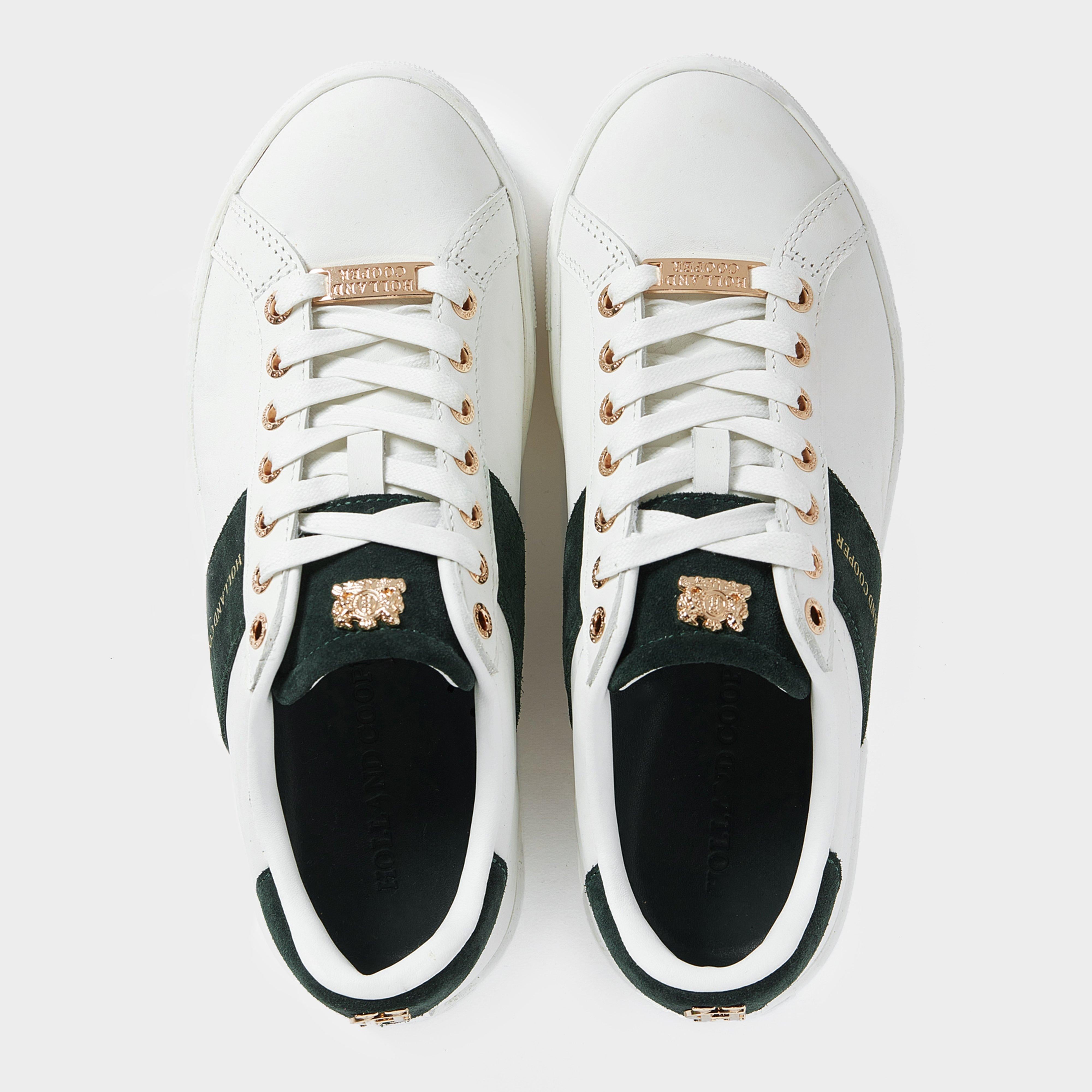 Womens Knightsbridge Court Trainers White/Racing Green