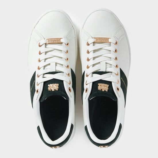 Womens Knightsbridge Court Trainers White/Racing Green