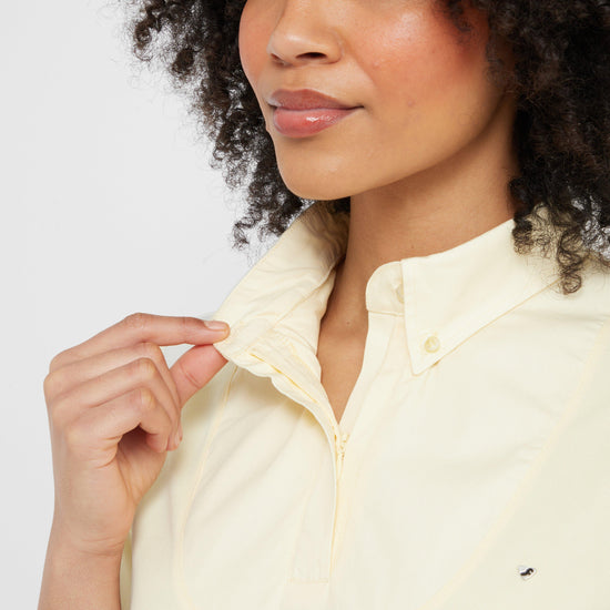 Womens Short Sleeve Tie Shirt Yellow