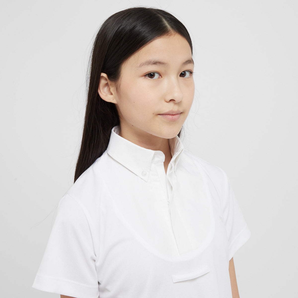 Young Rider Short Sleeve Tie Shirt White