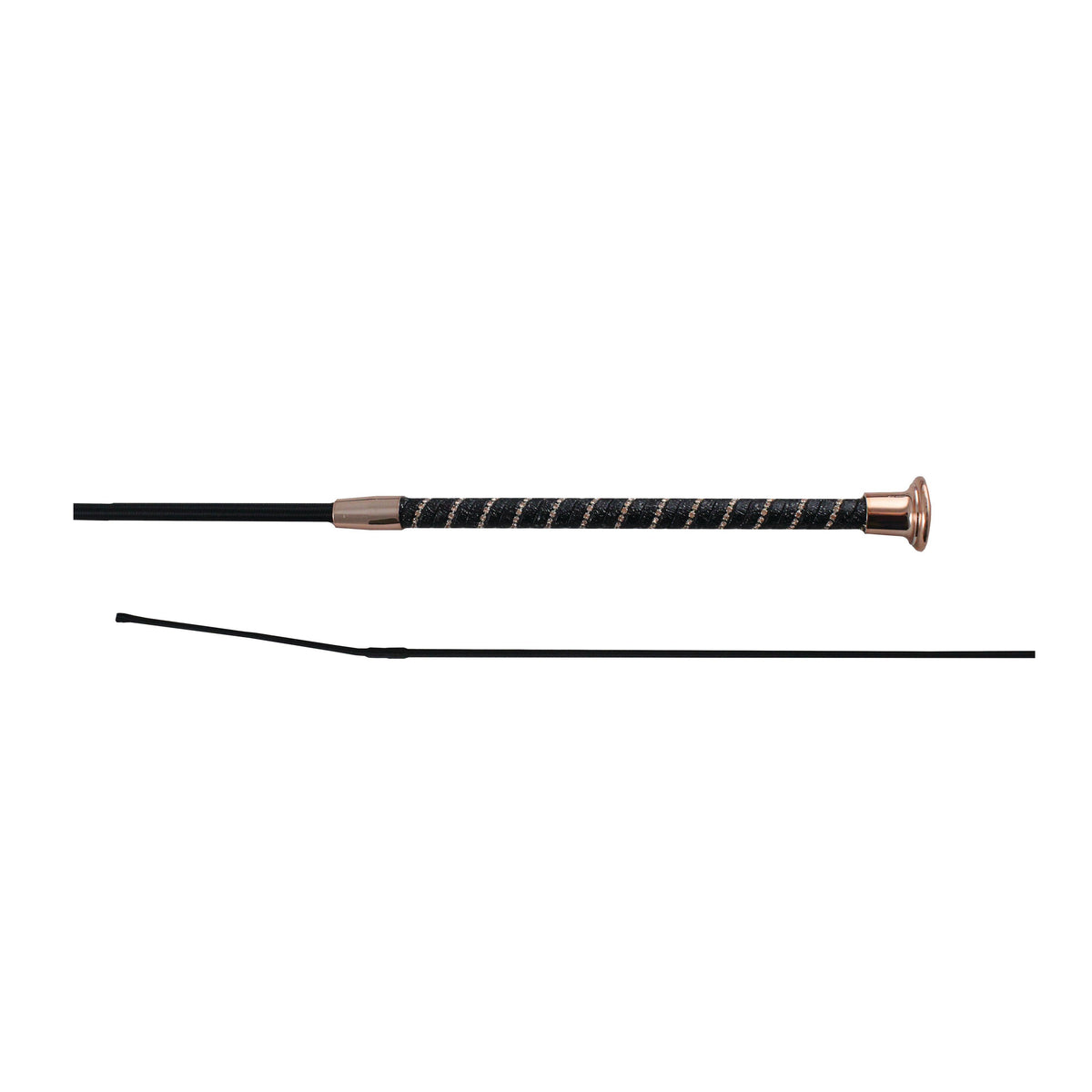Twisted Dressage Whip Black/Rose Gold