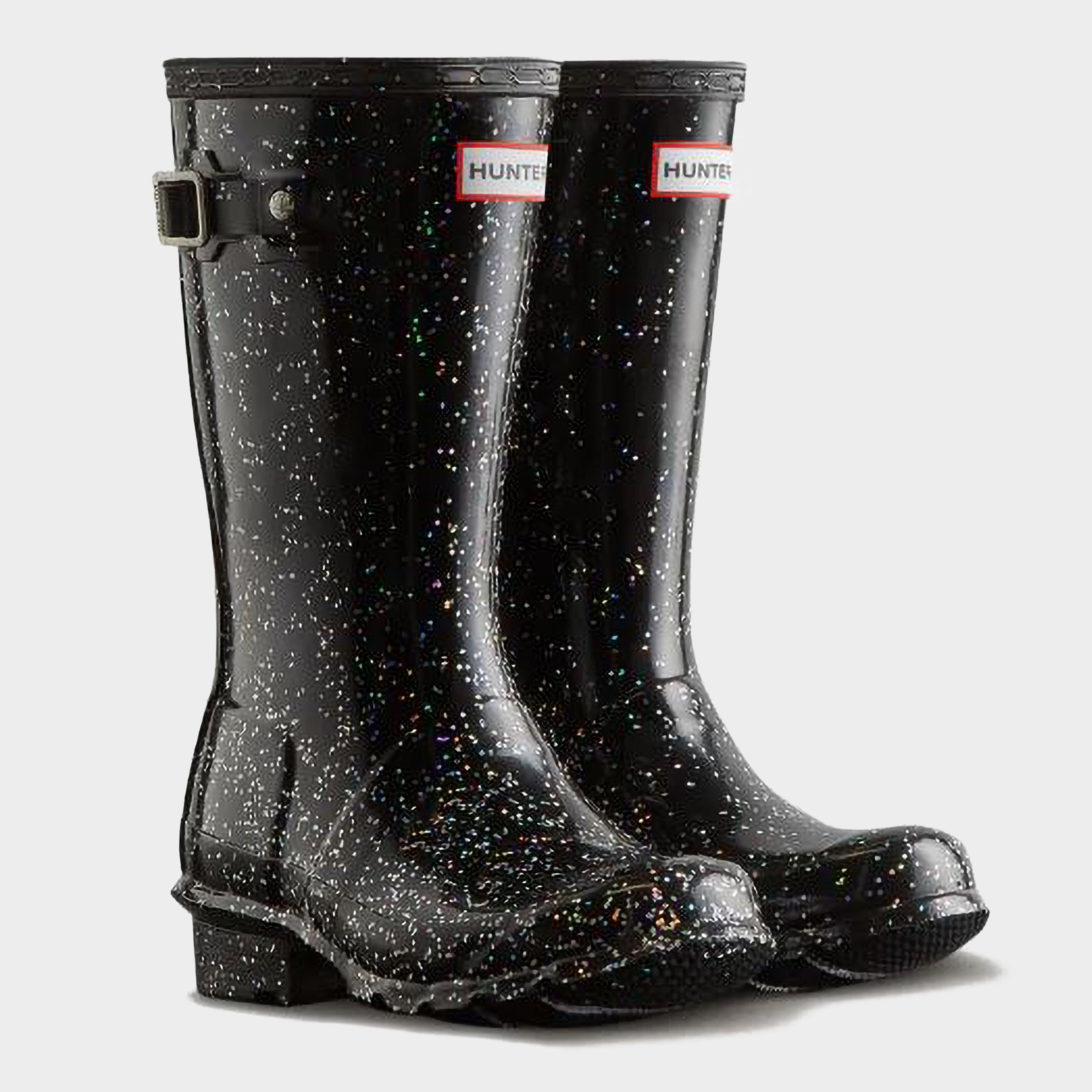 Kids Giant Glitter Wellington Boots Black