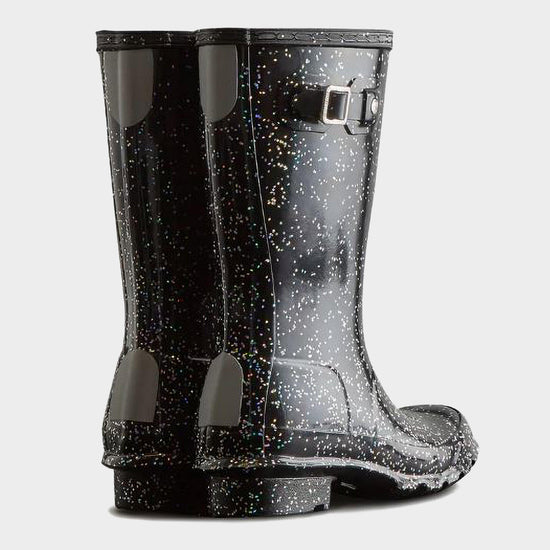 Kids Giant Glitter Wellington Boots Black