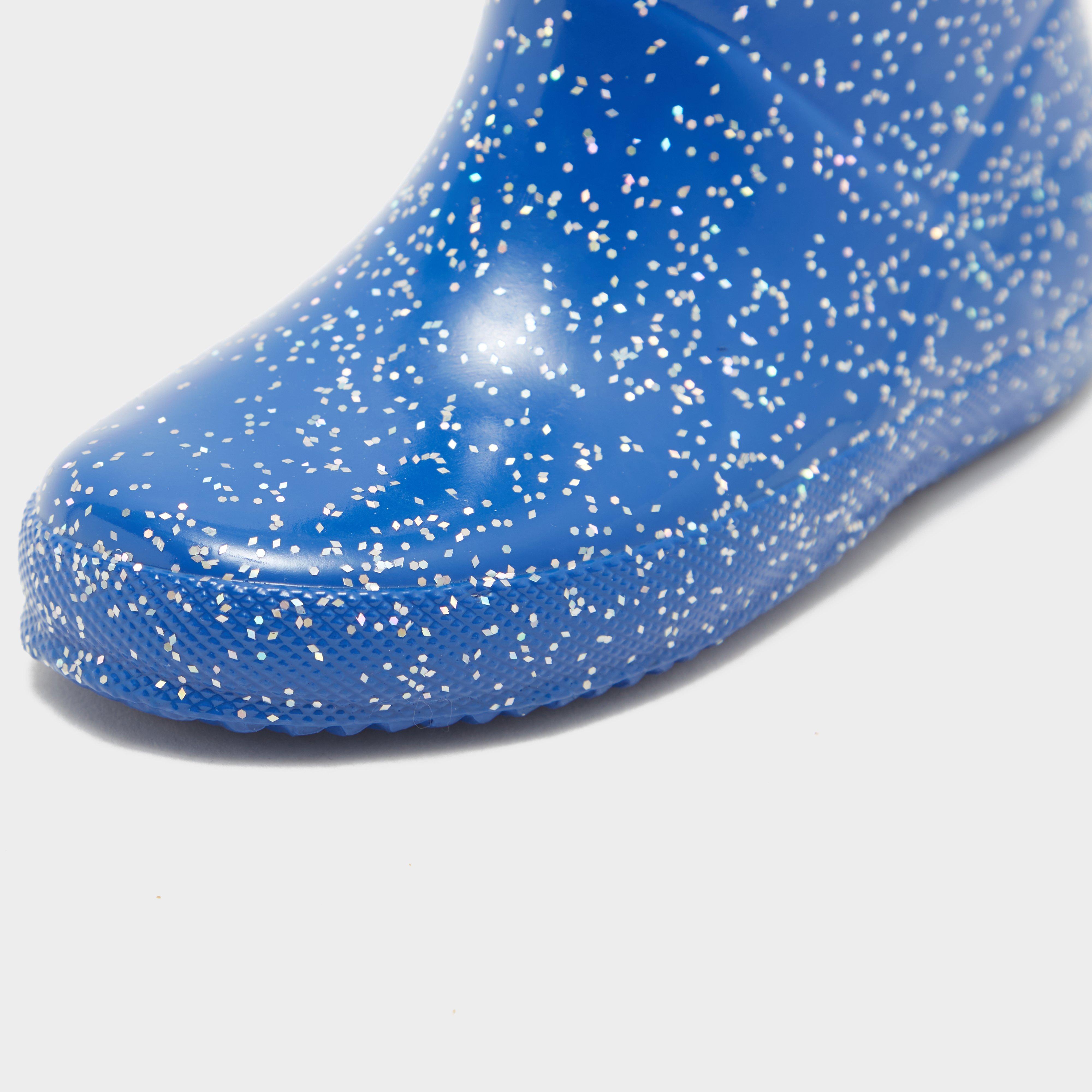 Kids Original First Giant Glitter Wellington Boots Blue