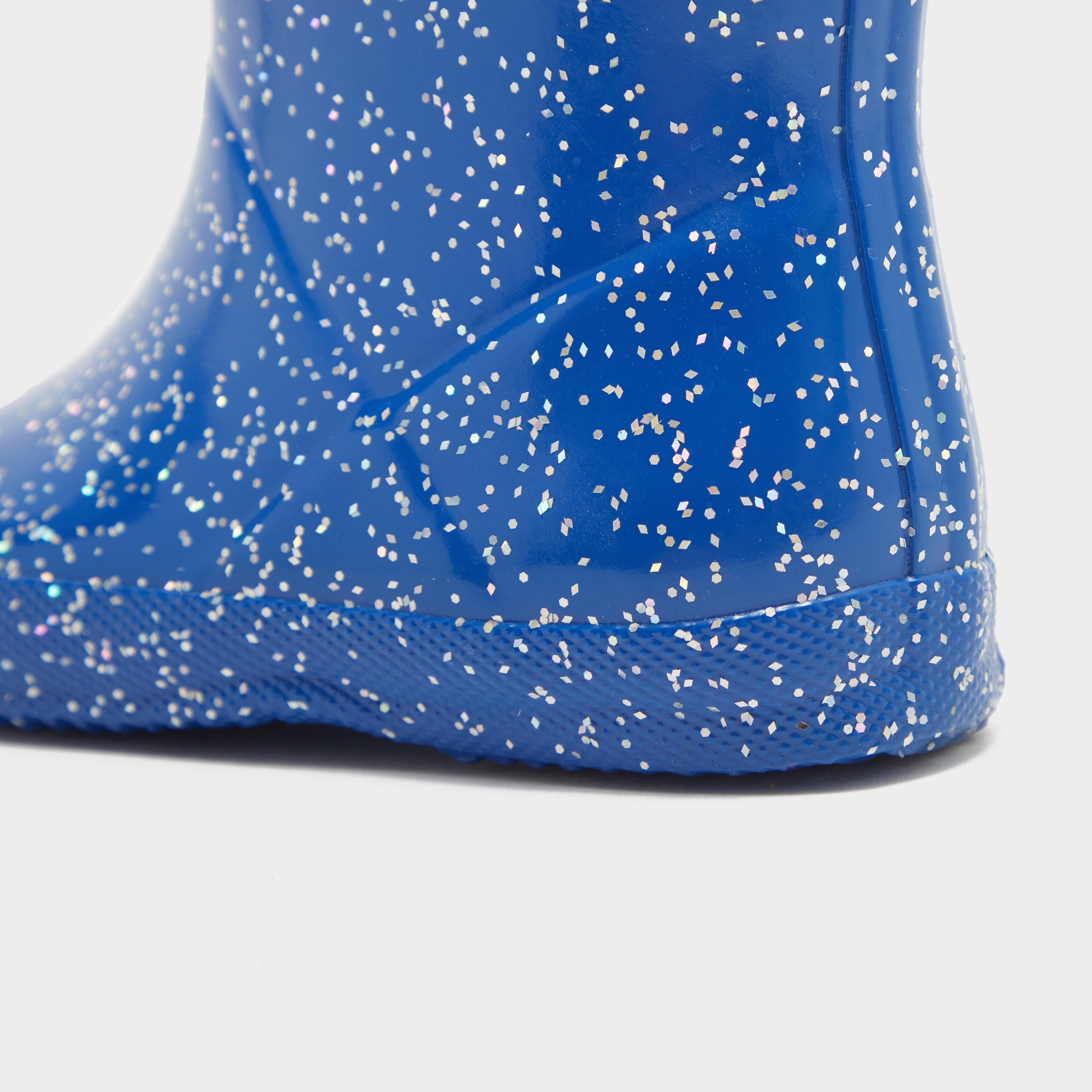 Kids Original First Giant Glitter Wellington Boots Blue