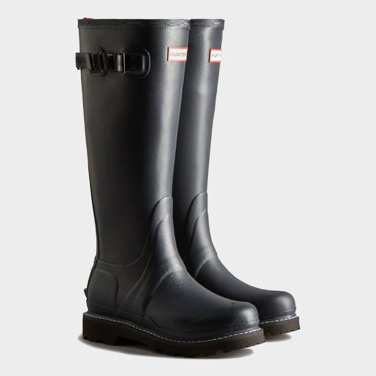 Womens Balmoral Commando Tall Wellington Boots Navy