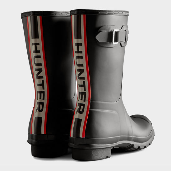 Womens Original Short Tri Colour Logo Backstrap Boots Black