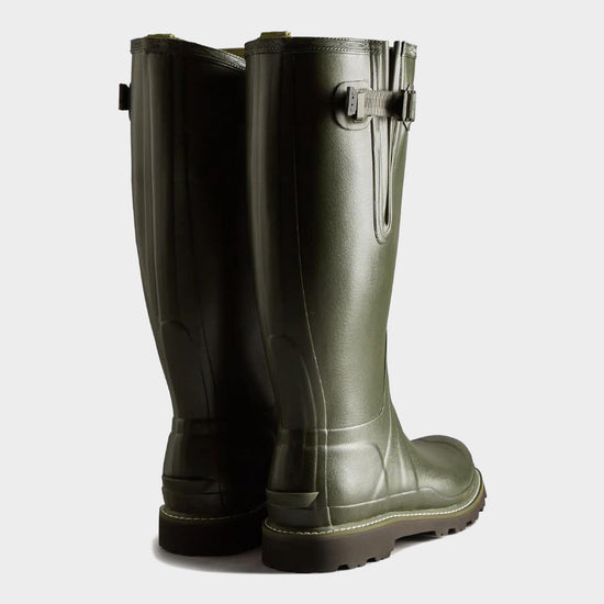 Mens Balmoral Neoprene Side Adjustable Wellington Boots Olive