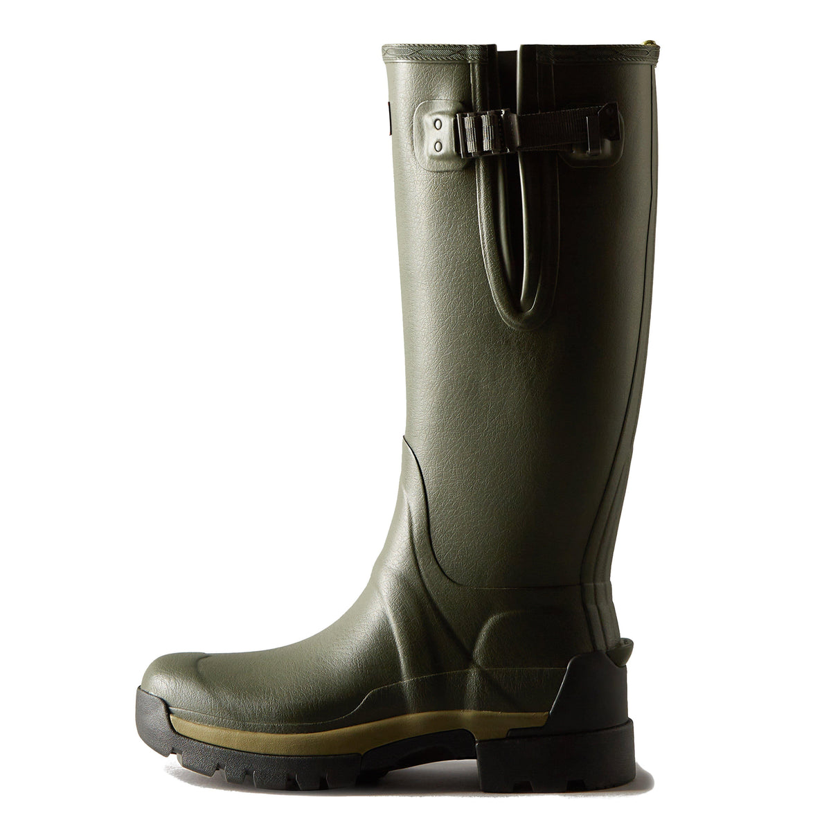 Mens Balmoral Neoprene Side Adjustable Wellington Boots Dark Olive