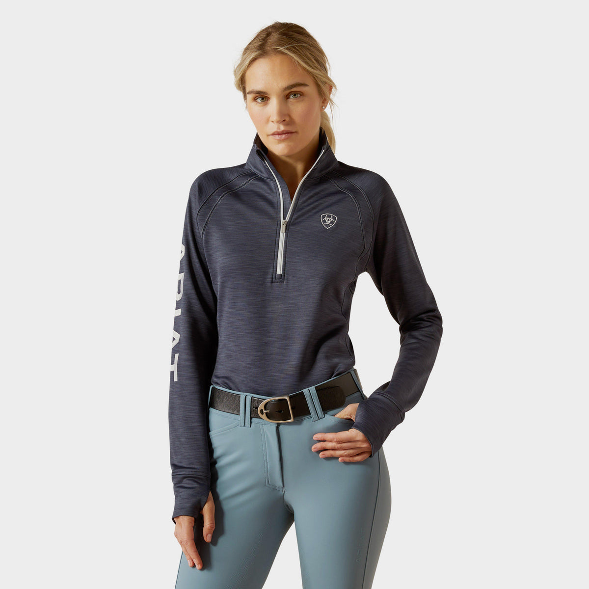 Womens Tek Team 1/2 Zip Sweatshirt Ombre Blue Heather