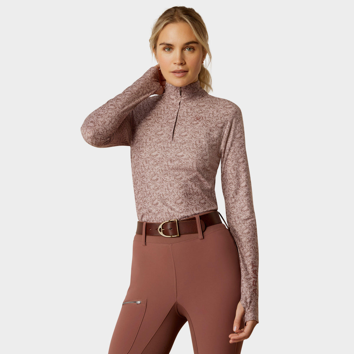 Womens Lowell 3.0 1/4 Zip Base Layer Abstract Floral