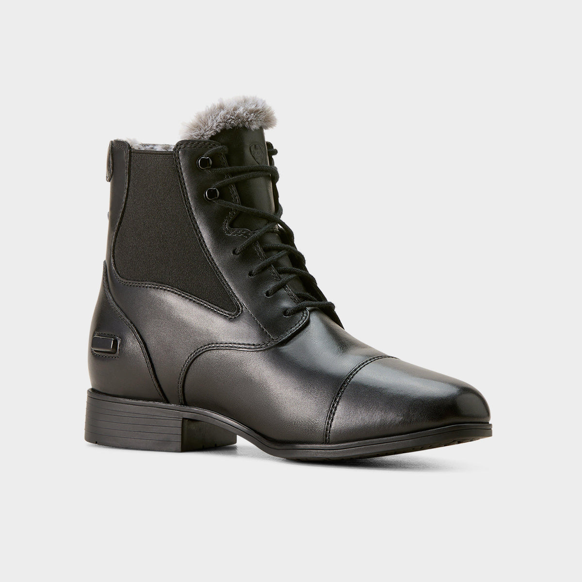 Womens Kendall Back Zip Sherpa Paddock Boots Black