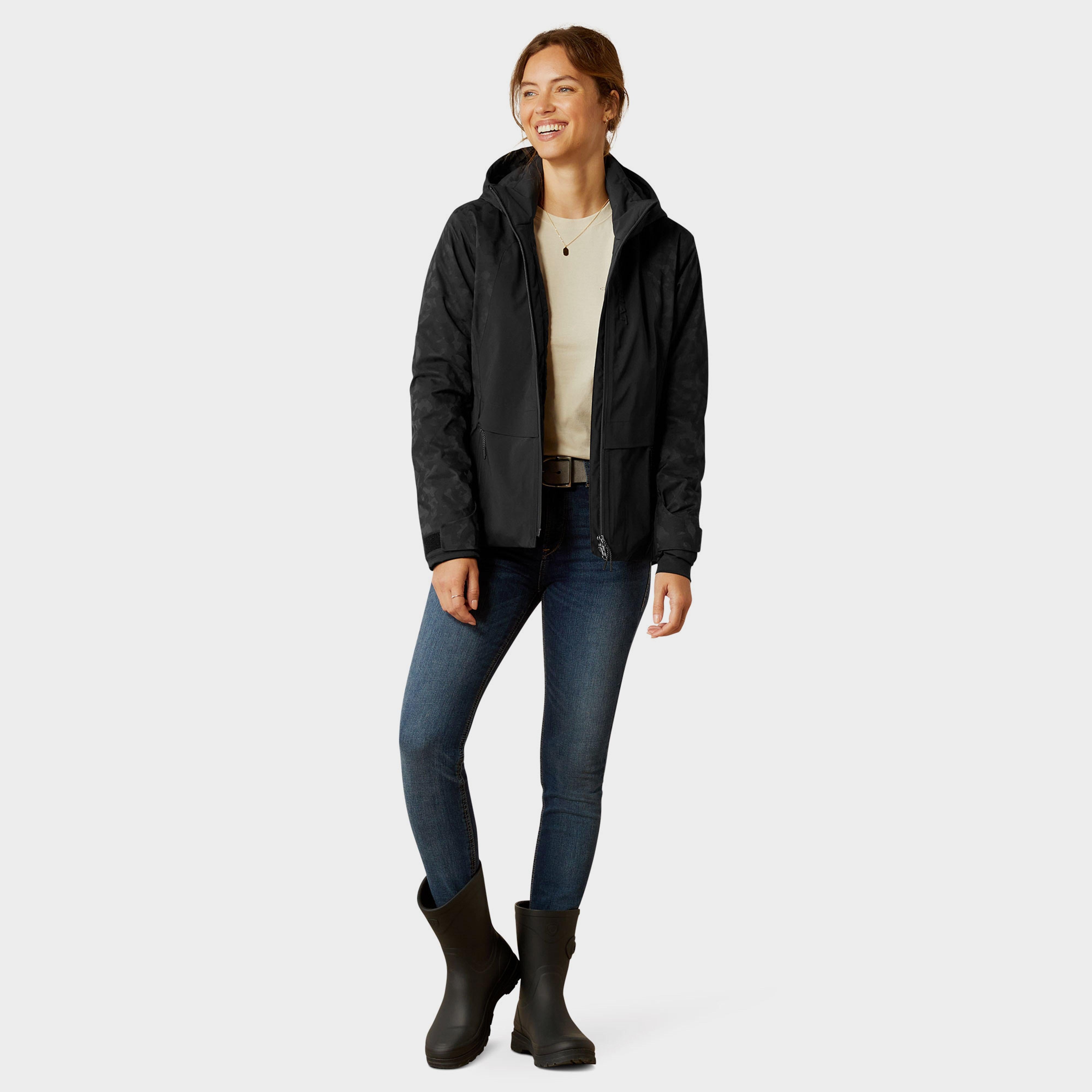 Womens Valor 2.0 Waterproof Jacket Black/Camo